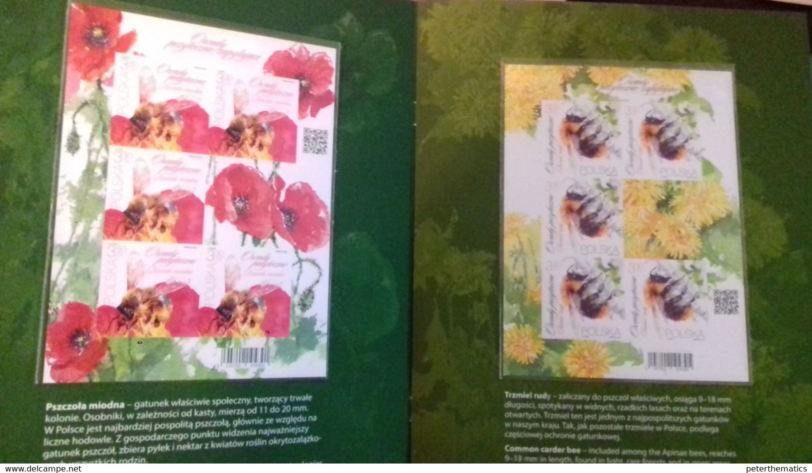 POLAND, 2021, MNH, BENEFICIAL INSECTS, BEES,SPECIAL FOLDER WITH 6 IMPERFORATE SHEETLETS - Abeilles