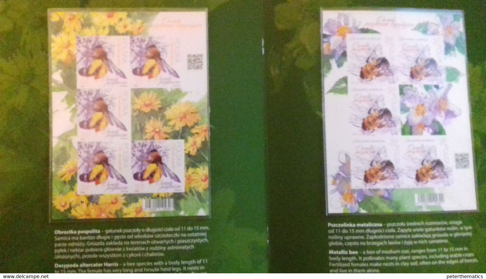 POLAND, 2021, MNH, BENEFICIAL INSECTS, BEES,SPECIAL FOLDER WITH 6 IMPERFORATE SHEETLETS - Abeilles