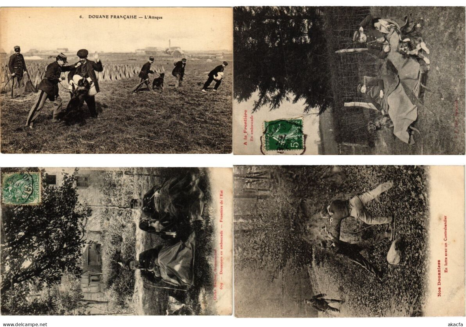 FRANCE DOUANE COSTUMS BORDER SECURITY, 15 Vintage Postcards Pre-1930 (L6225) - Collections & Lots