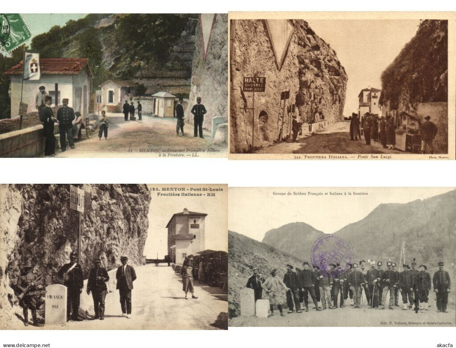 FRANCE SPAIN BORDER CUSTOMS Douane 18 Vintage Postcards (L6581) - Colecciones Y Lotes