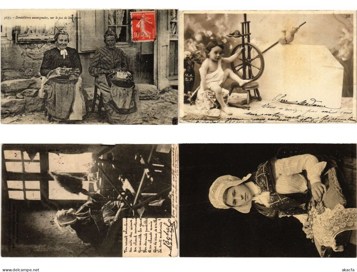 SEWING SPINNING WHEELS, 32 Vintage Postcards Mostly Pre-1940 (L6199) - Sammlungen & Sammellose