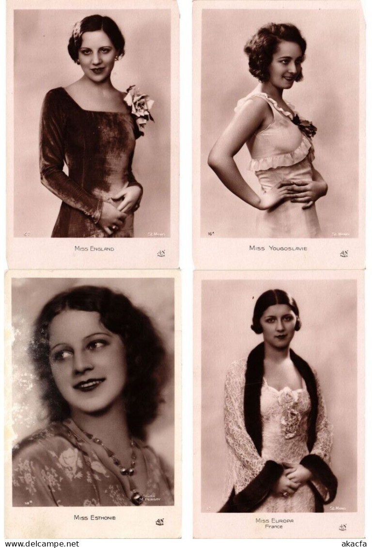 MISSES GLAMOUR REAL PHOTO, 24 Vintage Postcards (L6223) - Collections & Lots