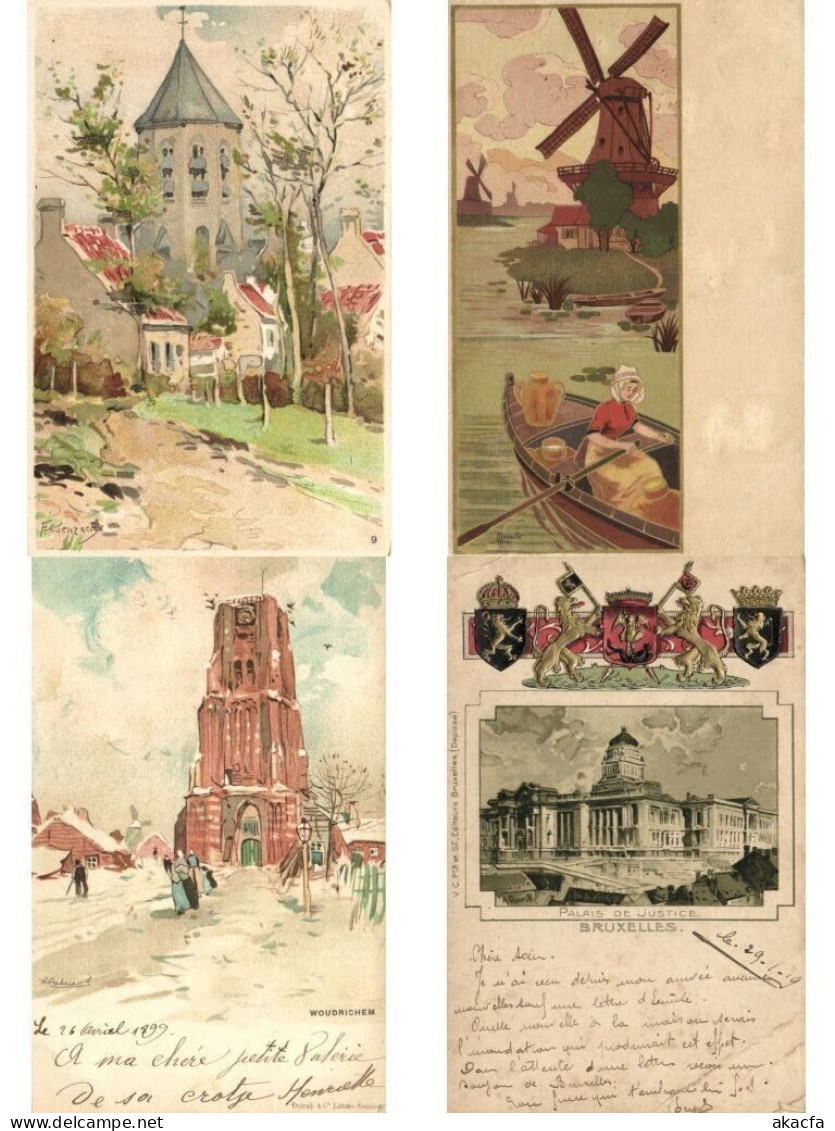 NETHERLANDS 21 Vintage Litho Postcards Mostly Pre-1920 (L6587) - Verzamelingen & Kavels