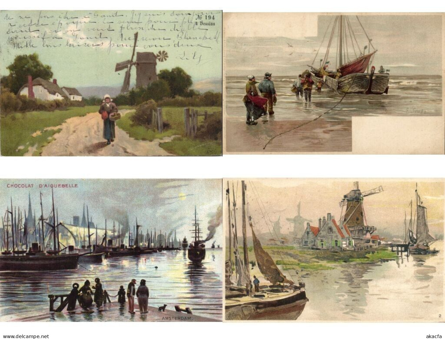 NETHERLANDS 21 Vintage Litho Postcards Mostly Pre-1920 (L6587) - Collections & Lots