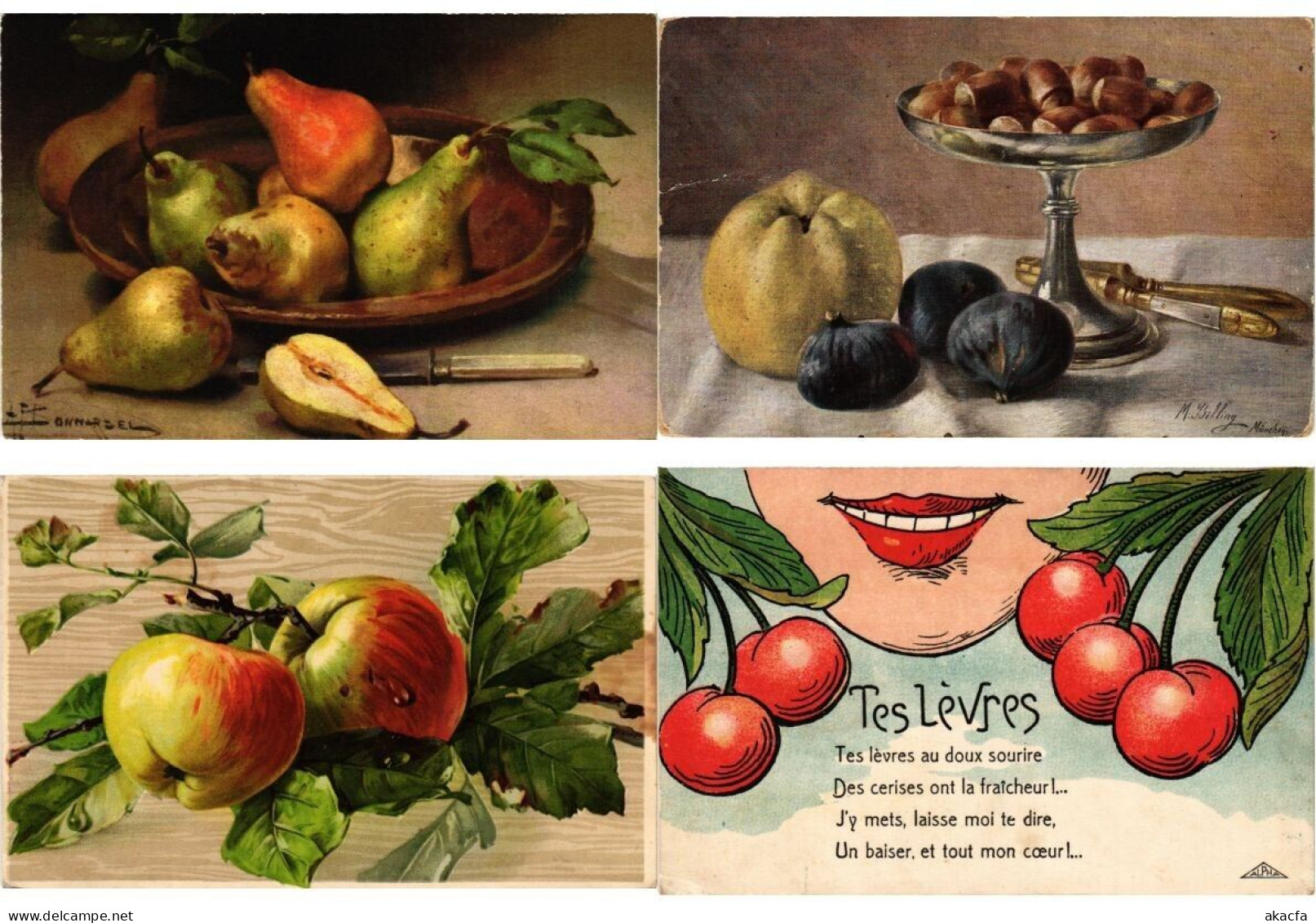 FRUIT, FRUITS, 67 Vintage Postcards Pre-1940 (L6218) - Collections & Lots