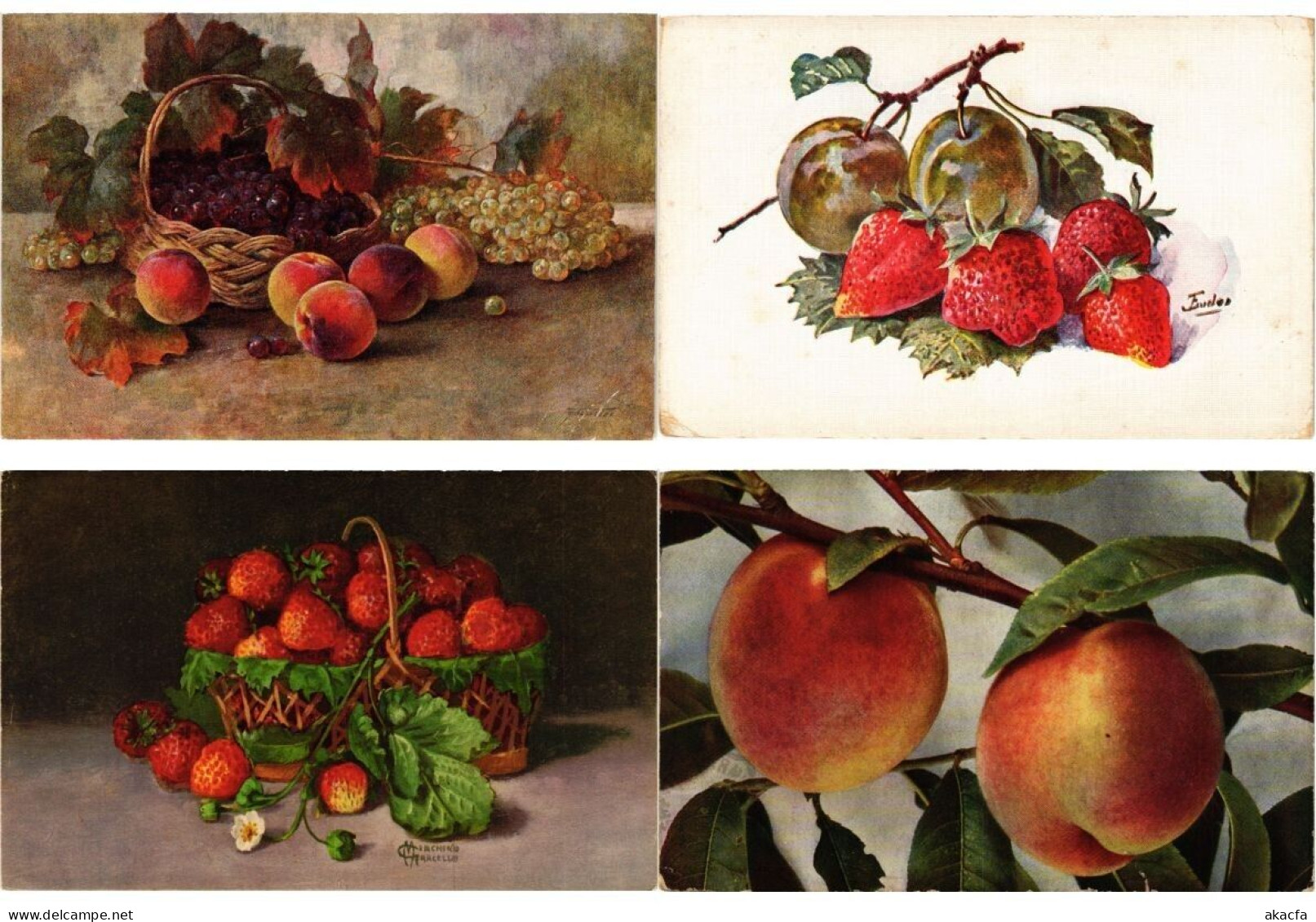 FRUIT, FRUITS, 67 Vintage Postcards pre-1940 (L6218)