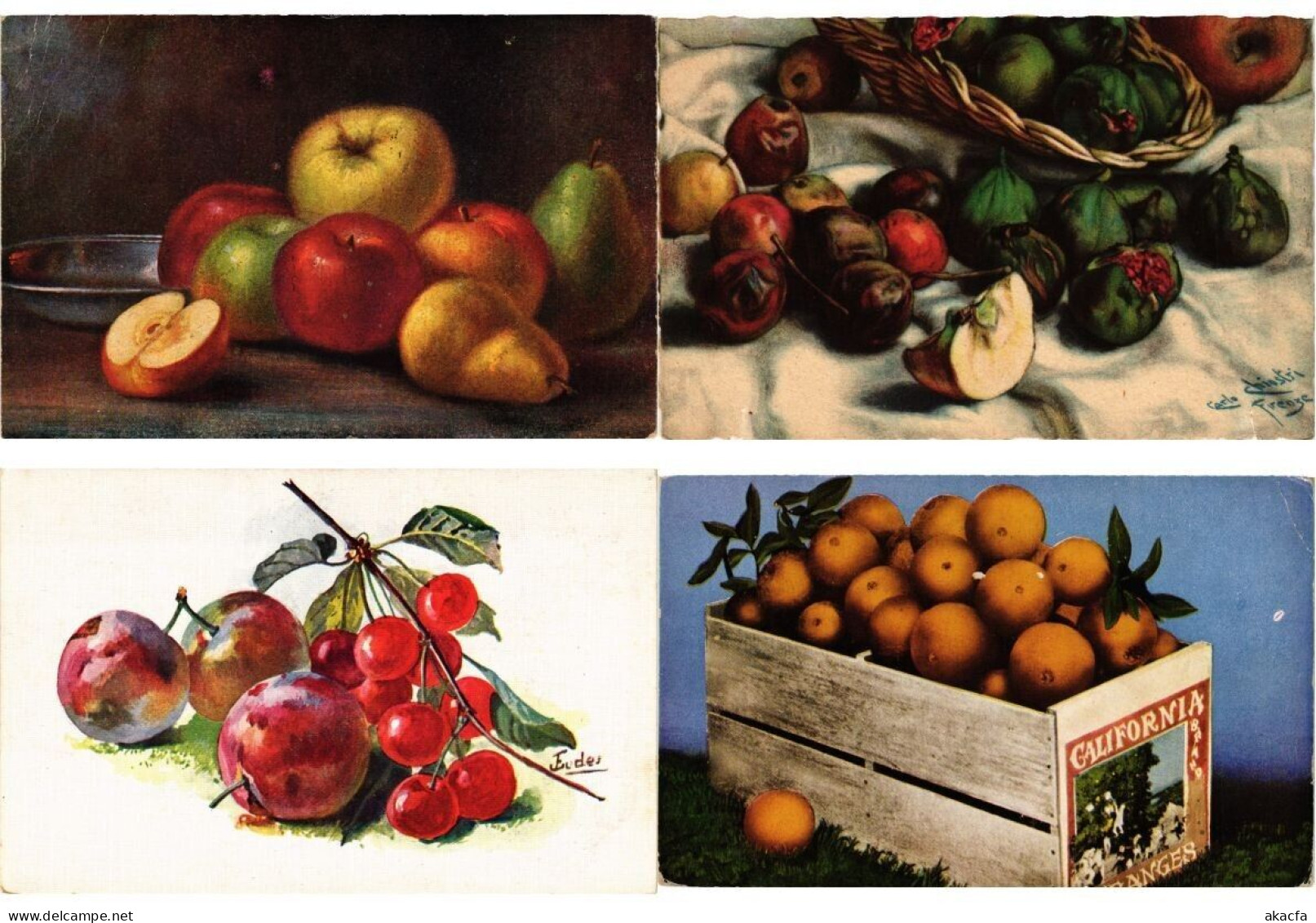 FRUIT, FRUITS, 67 Vintage Postcards pre-1940 (L6218)