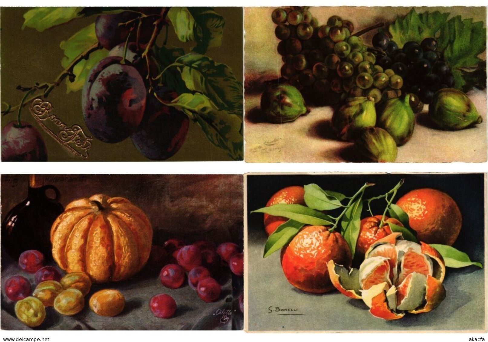 FRUIT, FRUITS, 67 Vintage Postcards pre-1940 (L6218)