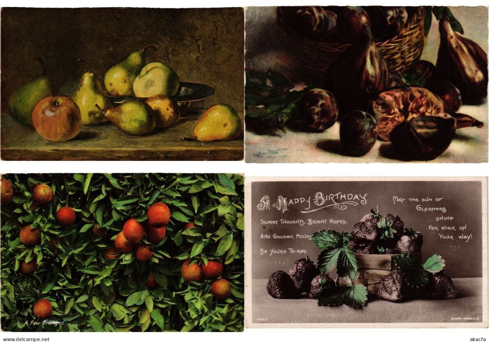 FRUIT, FRUITS, 67 Vintage Postcards pre-1940 (L6218)