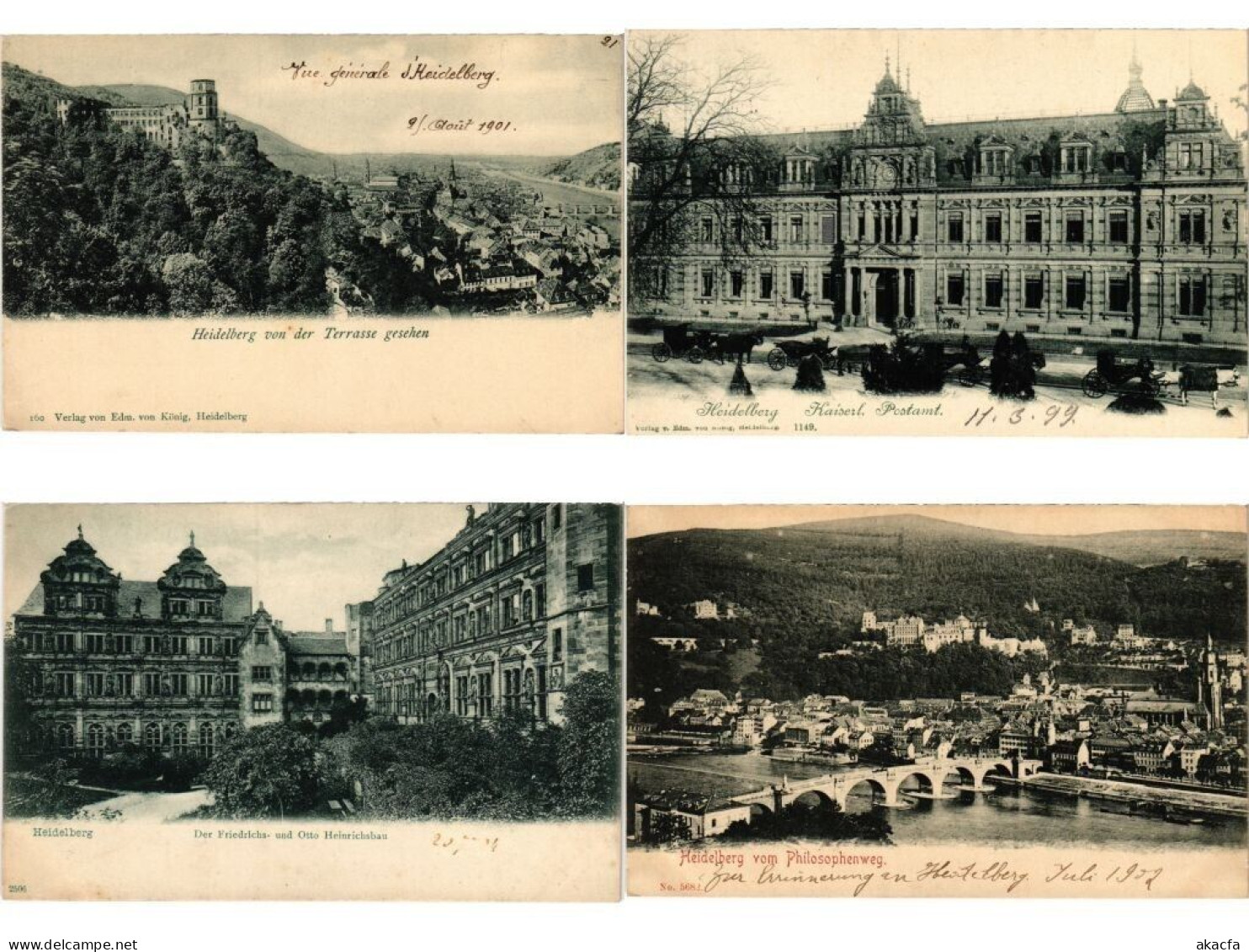 HEIDELBERG Germany 51 Vintage Postcards Mostly Pre-1920 (L6575) - Collezioni E Lotti