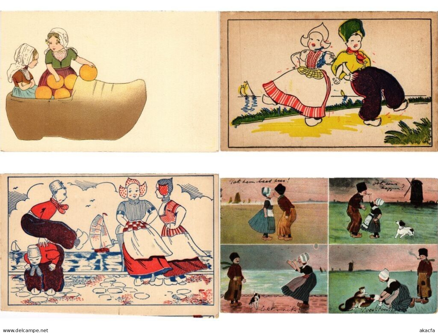 DUTCH FOLKLORE, 73 Mostly Artist Signed Vintage Postcards Pre-1940 (L6210) - Colecciones Y Lotes