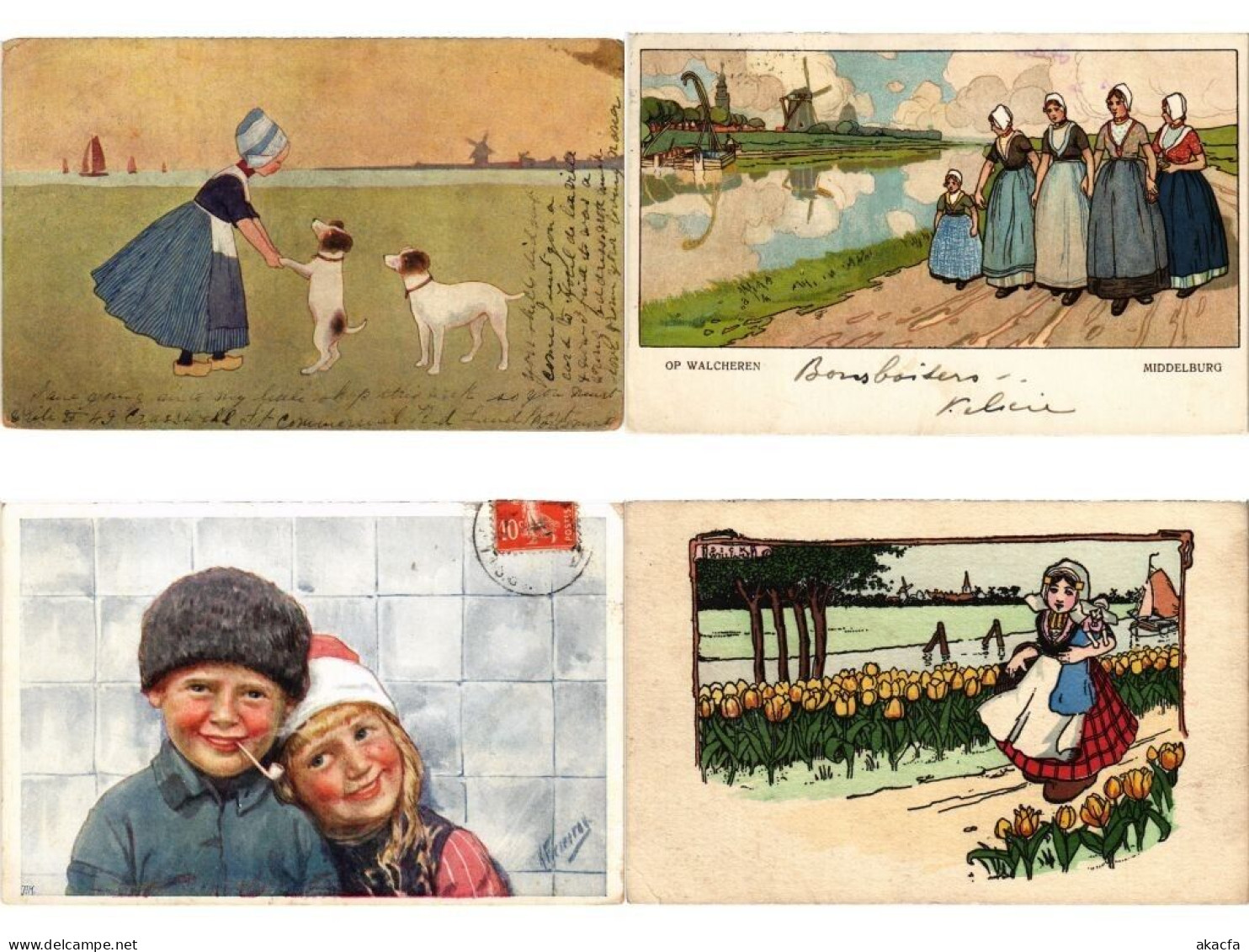 DUTCH FOLKLORE, 73 Mostly Artist Signed Vintage Postcards Pre-1940 (L6210) - Collections & Lots