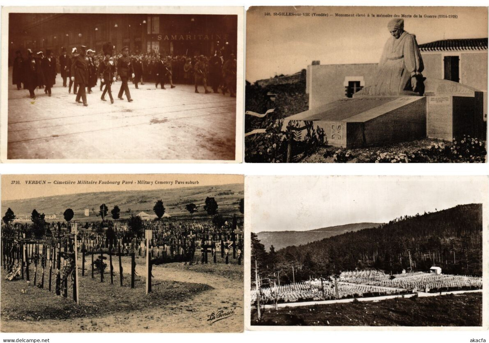 FUNERALS CEMETERIES MOSTLY MILITARY, 92 Old Postcards Mostly Pre-1950 (L6215) - Colecciones Y Lotes