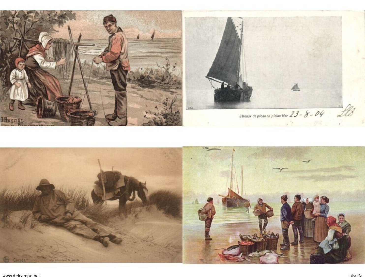 FISHERY, FISHING, FOLKLORE, MOSTLY FRANCE 49 Vintage Postcards (L6578) - Collections & Lots