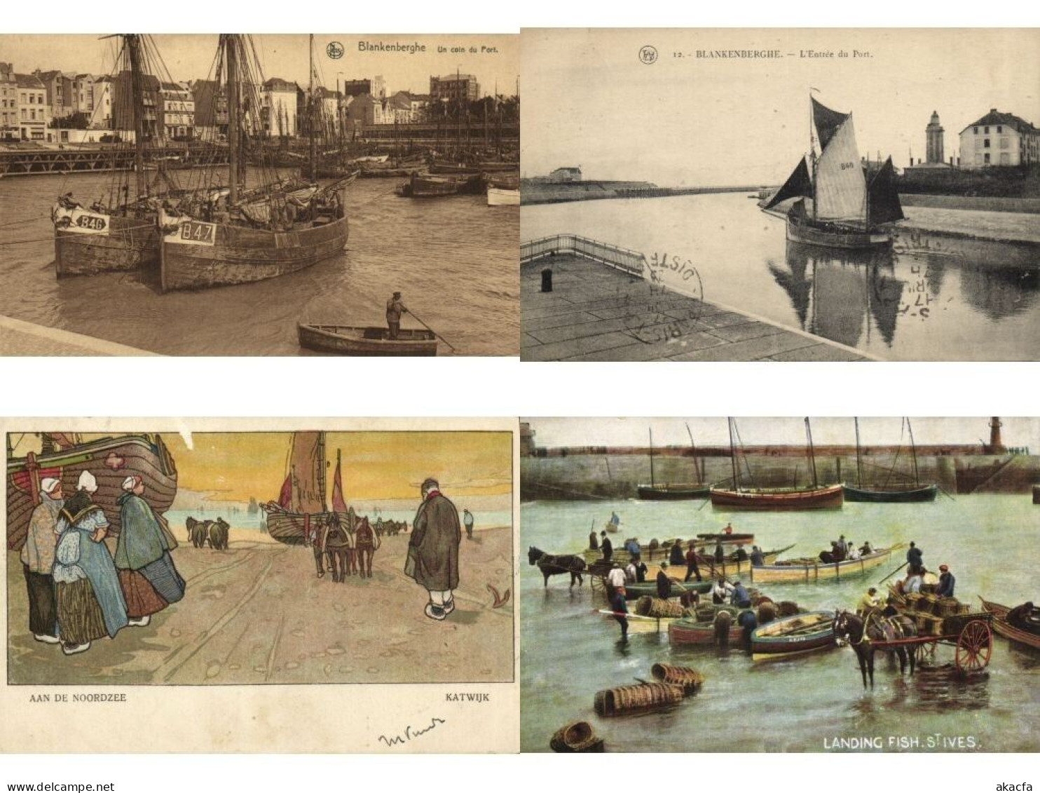 FISHERY, FISHING, FOLKLORE, MOSTLY FRANCE 49 Vintage Postcards (L6578) - Collections & Lots