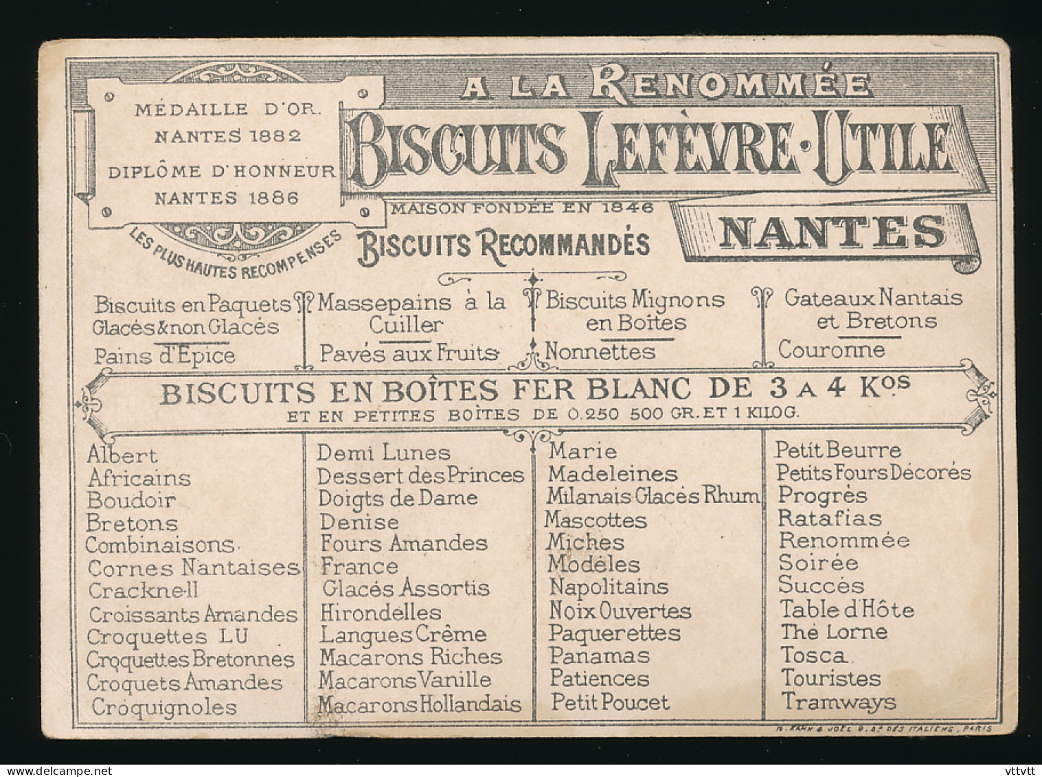 Chromo : Biscuits Lefèvre-Utile, Nantes, LU "Le Bivouac", Militaria, Soldats, Armée, Militaires, 2 Scans - Lu
