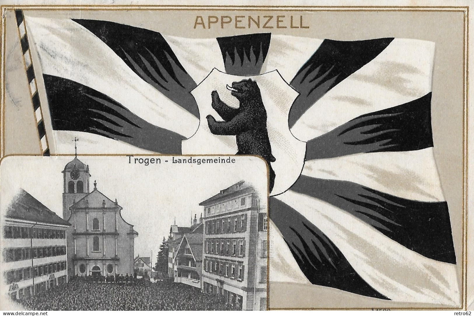 TROGEN ► Mehrbild-Bannerkarte Mit Landsgemeinde Von Trogen Anno 1910 - Trogen