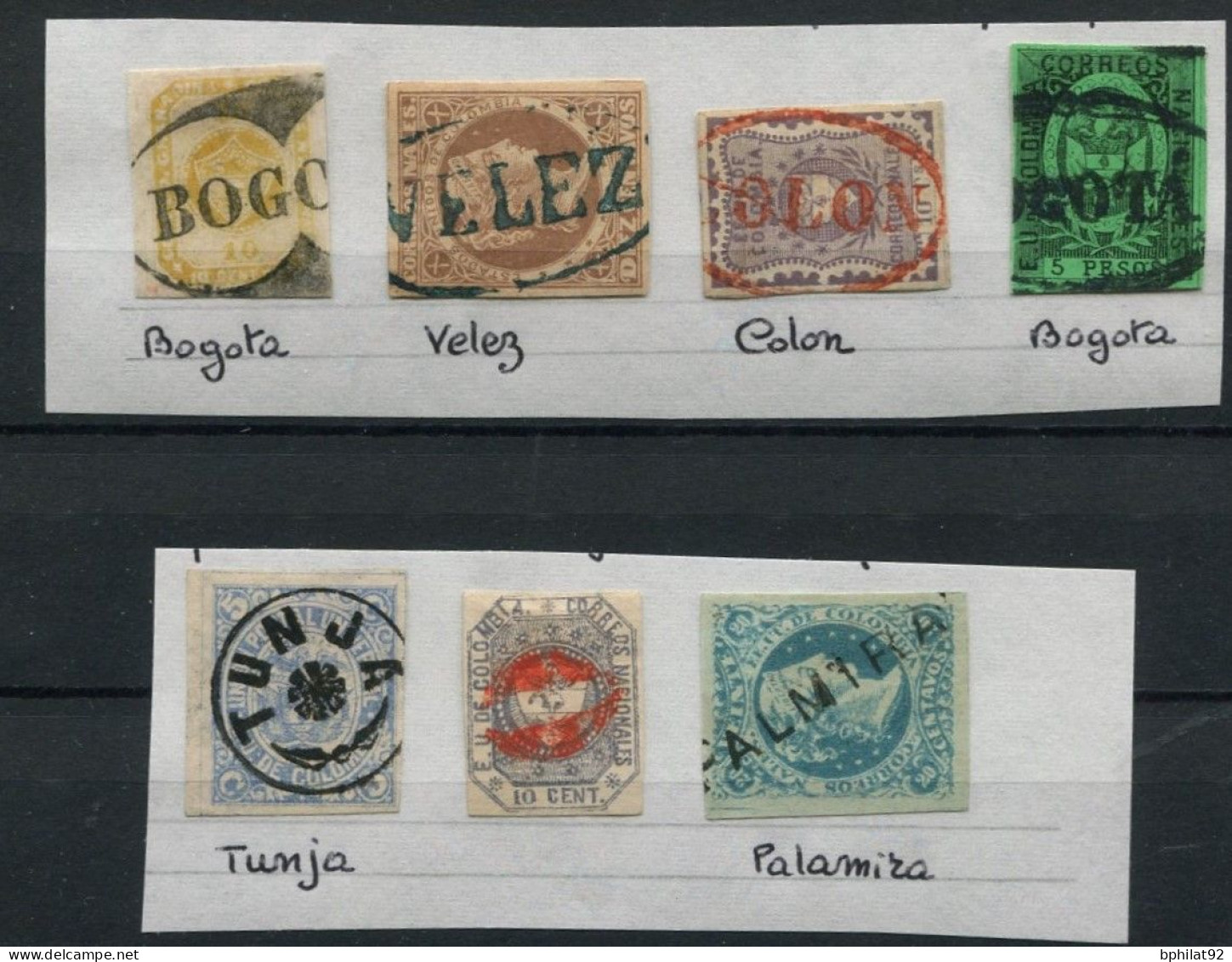 !!! SELECTION DE TIMBRES CLASSIQUES DE COLOMBIE DONT 5 PESOS DE 1867. TTB - Colombia