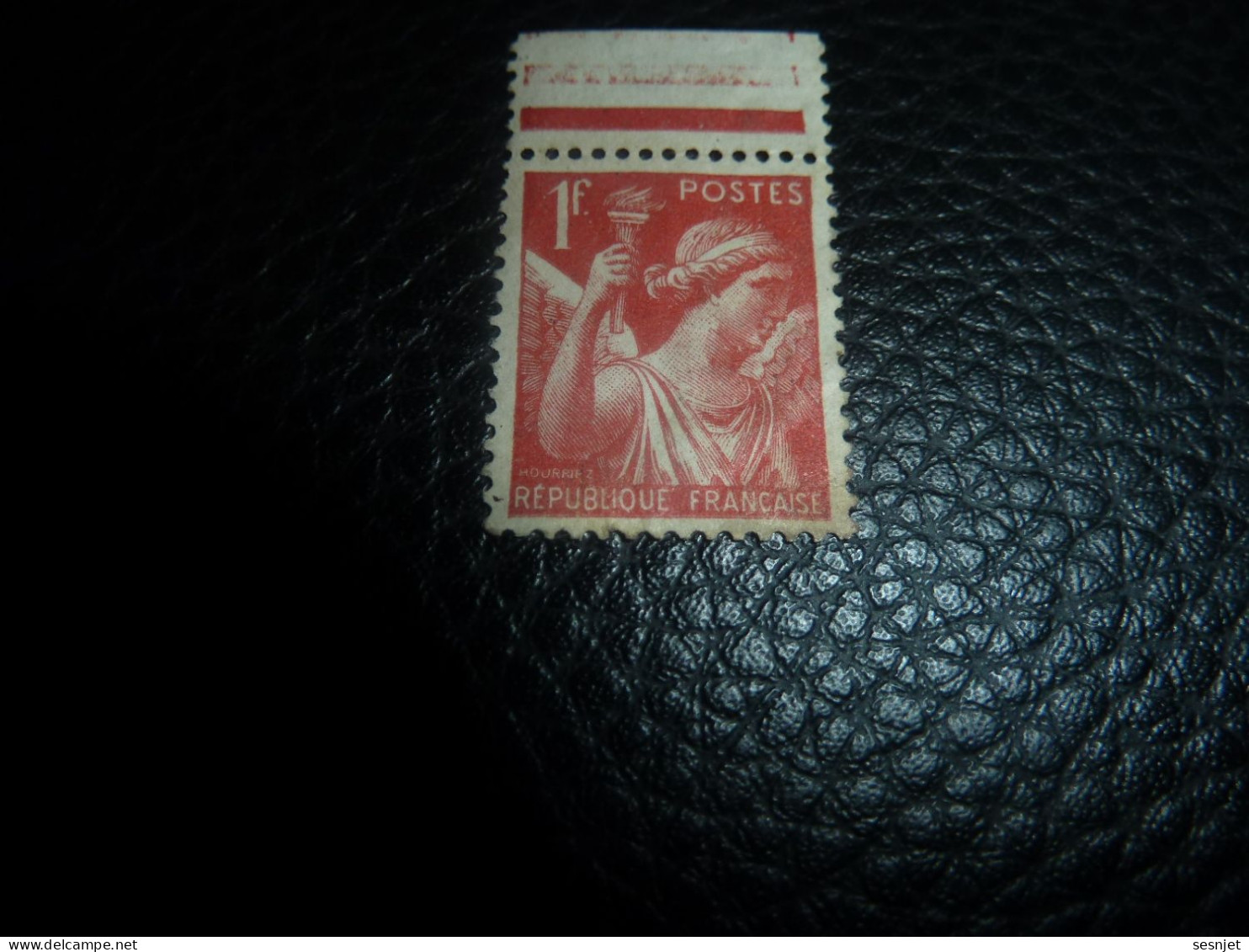 Type Iris - 1f. - Avec Bande - Yt 433 - Rouge - Oblitéré Avec Trace - Année 1939 - - 1939-44 Iris