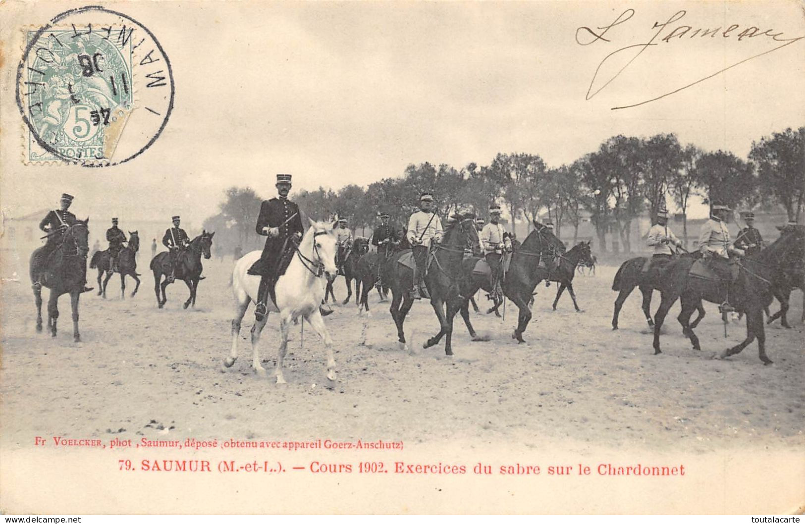 CPA  49 SAUMUR COURS 1902 EXERCICES DU SABRE SUR LE CHARDONNET - Saumur