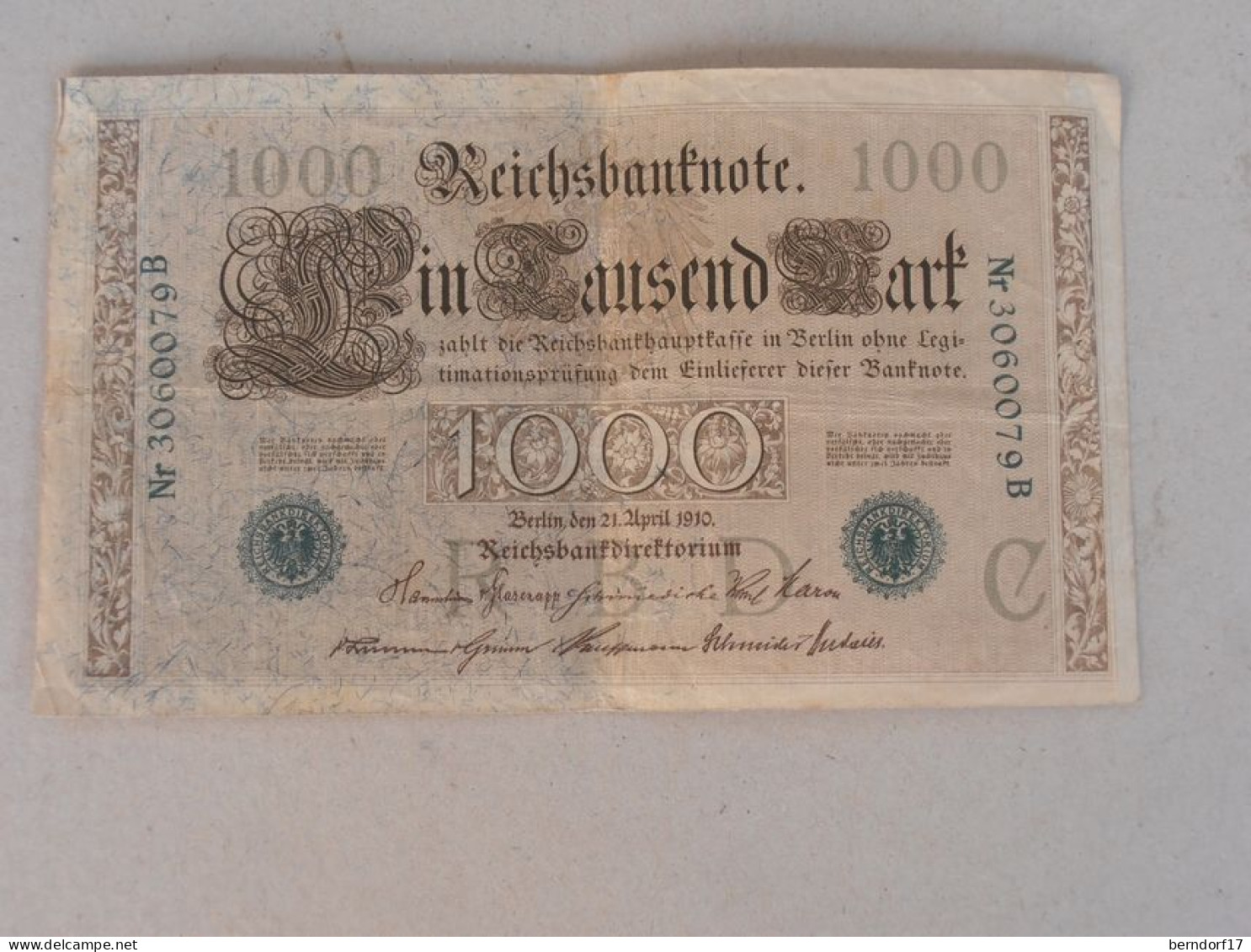 REICHSBANKNOTE 1000 - 1.000 Mark