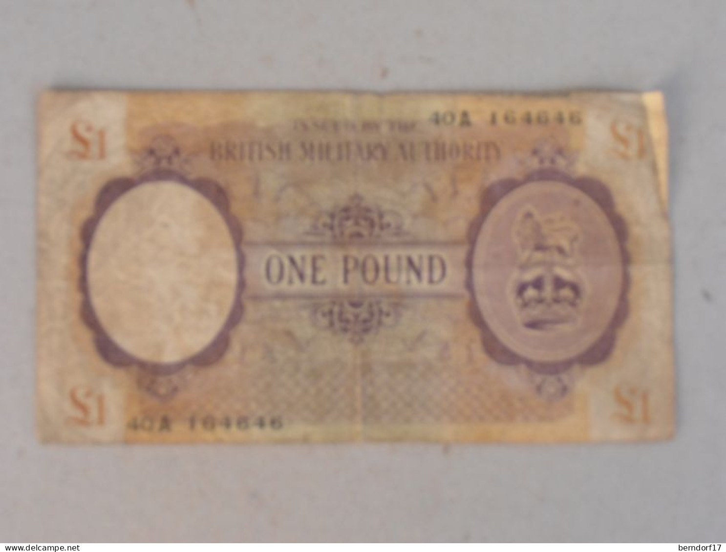 BRITSH MILITARY AUTHORITY - ONE POUND - 1 Pound