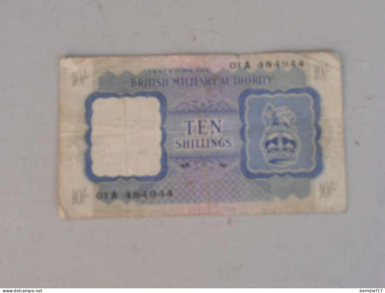 BRITSH MILITARY AUTHORITY - TEN SHILLINGS - 10 Shillings