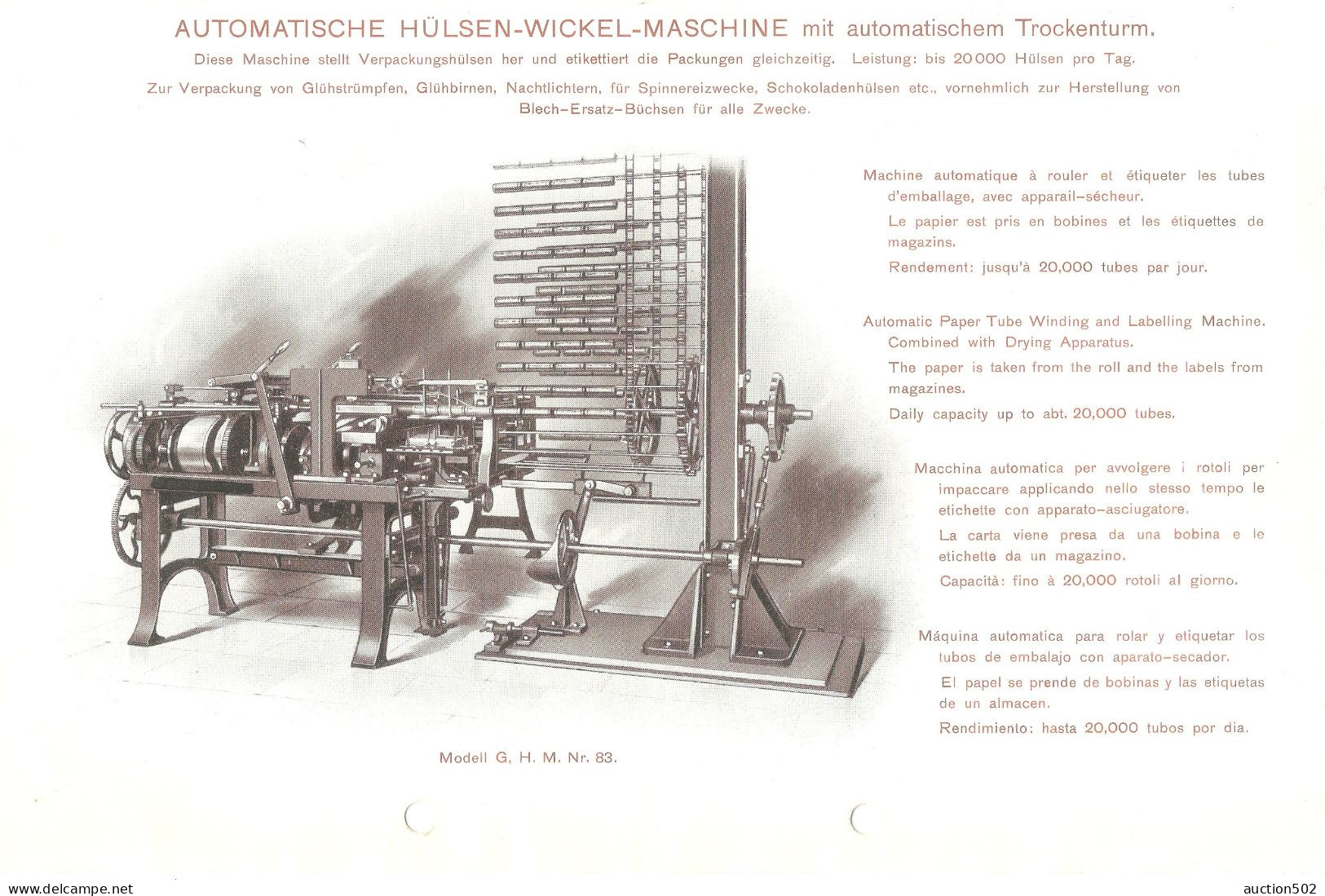 Automatische Hülsen-Wickel Maschine - Automatic Paper Tube Winding & Labelling Machine - Materiale E Accessori