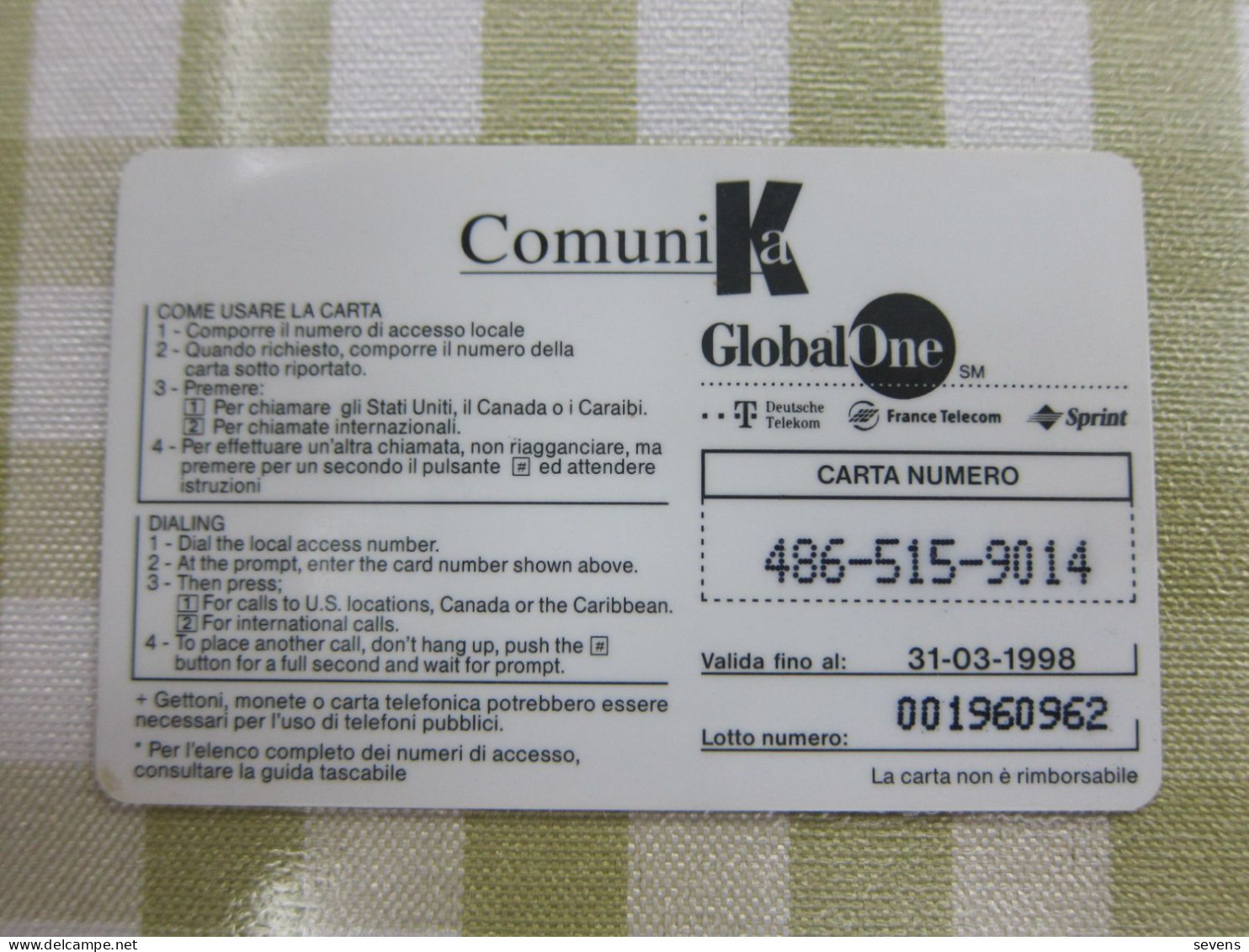 Comunik Prepaid Phonecard, Fishman - Dominicana