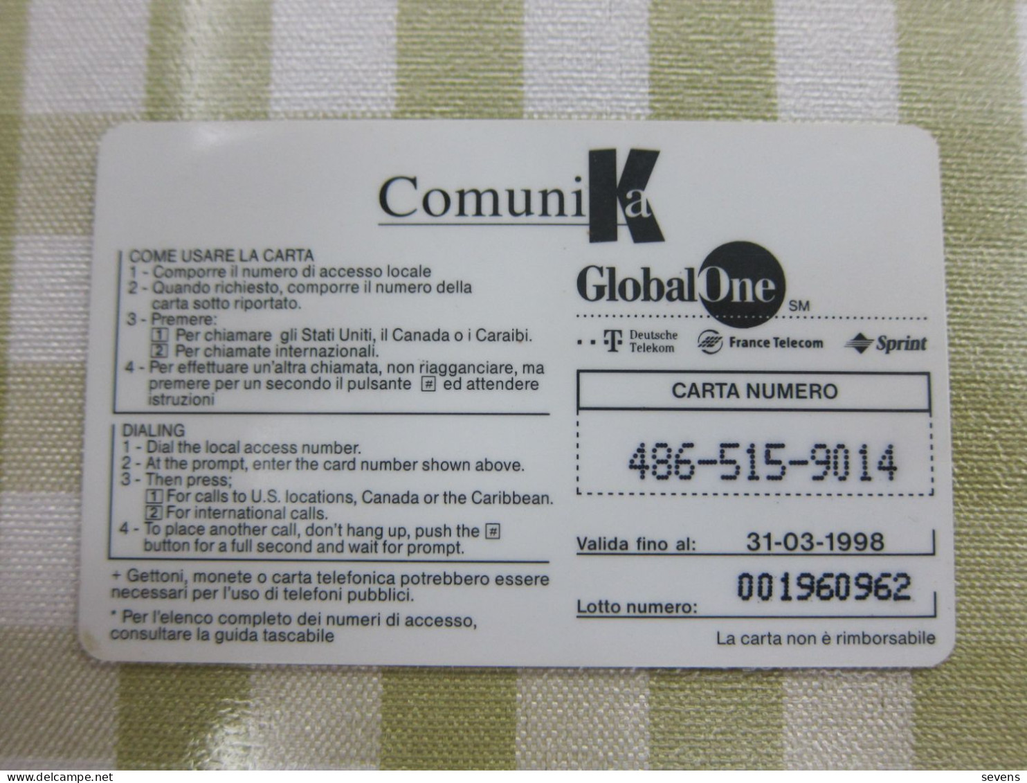 Comunik Prepaid Phonecard, Fishman - Dominik. Republik