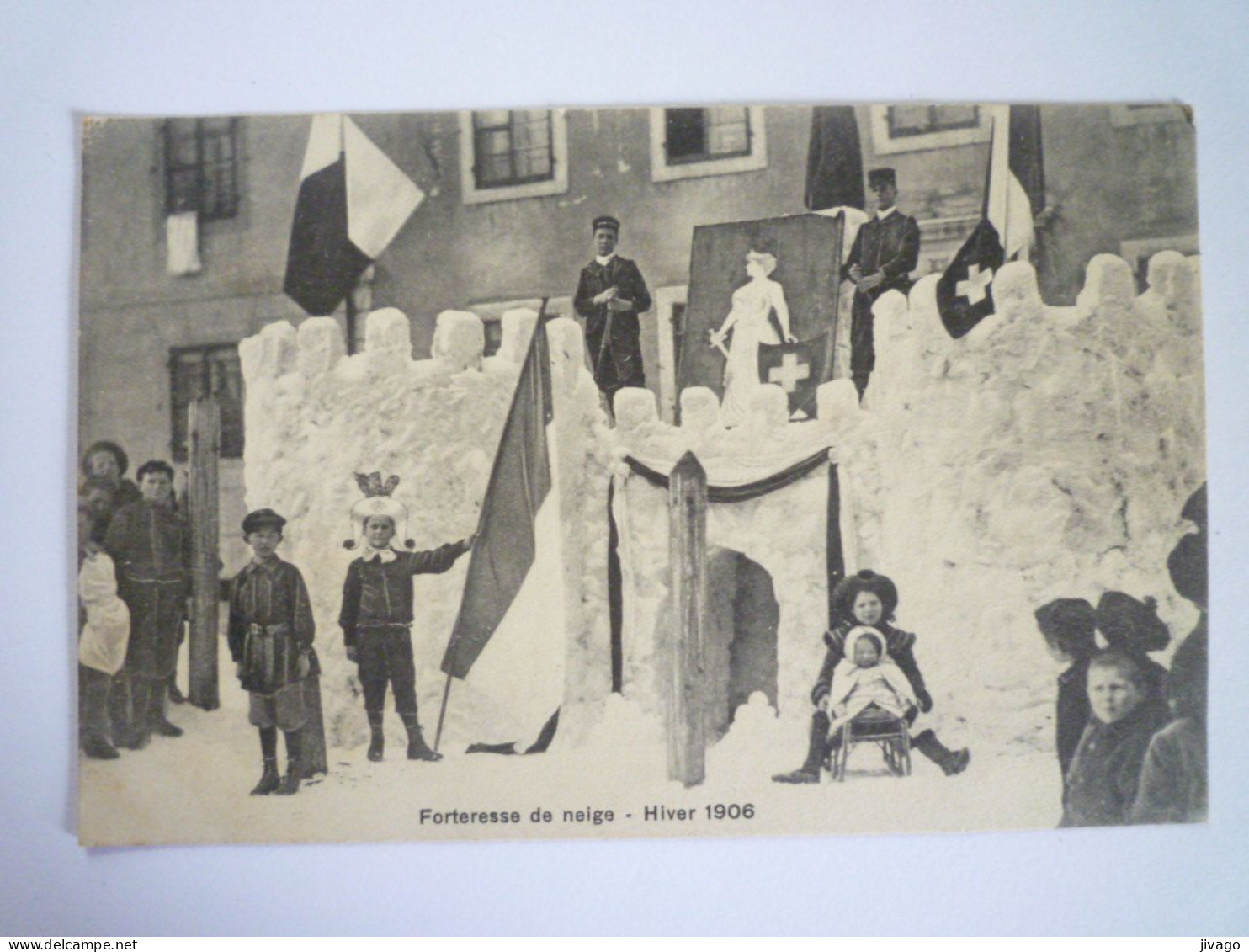 2023 - 796  GENEVEYS  :FORTERESSE De NEIGE  -  HIVER  1906  XXX - Geneveys