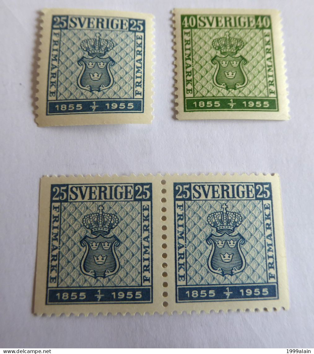 SUEDE - SWEDEN - 1953 YVERT N° 395/396 + 395b Paire Horizontale MNH** - Ungebraucht