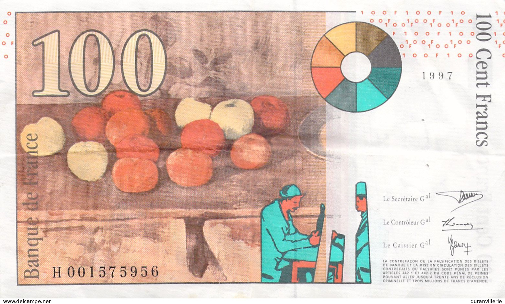 France, 100 Francs, Cézanne, 1997, H001575956, TTB, Fayette:F74.01, KM:158a - 100 F 1997-1998 ''Cézanne''