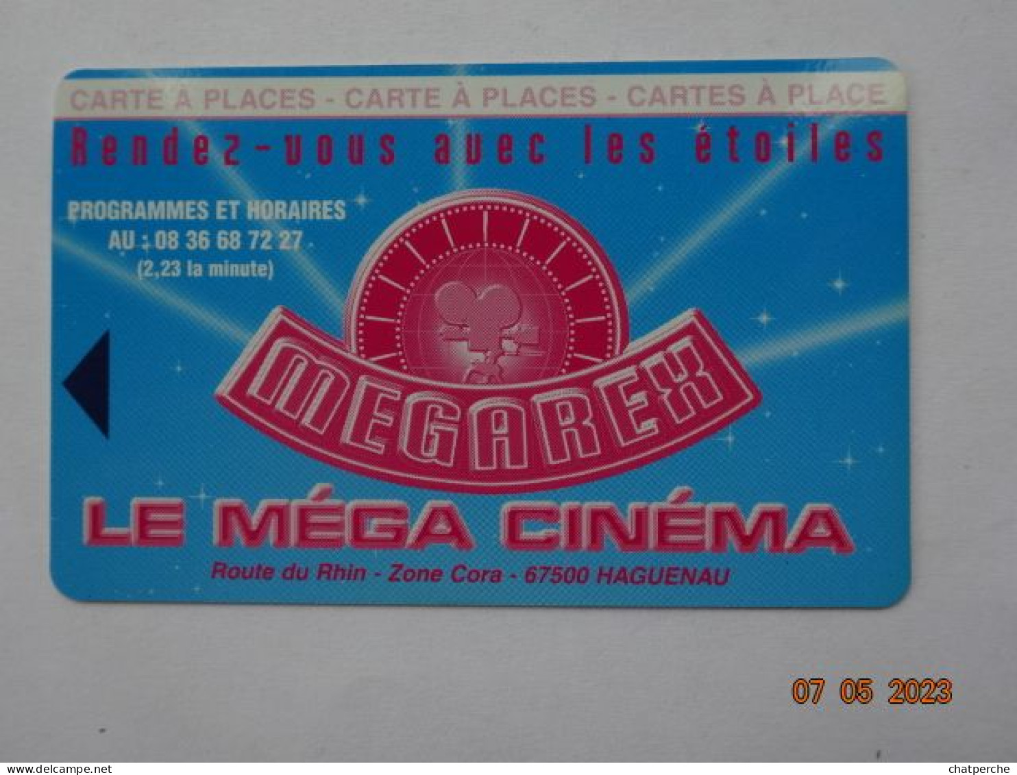 CINECARTE CARTE CINEMA CINE CARD BANDE MAGNETIQUE  CINEMA MEGAREX HAGUENEAU 67 BAS-RHIN - Entradas De Cine