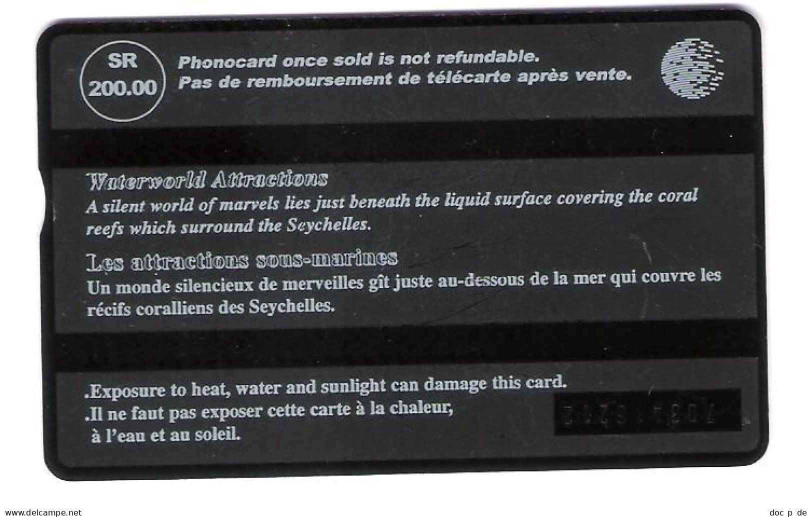 Seychelles - Seychellen - C&W Seytels - L&G - Waterworld Underwater Marine Sea Life Fish Fisch - 703A - 240Units - Seychelles