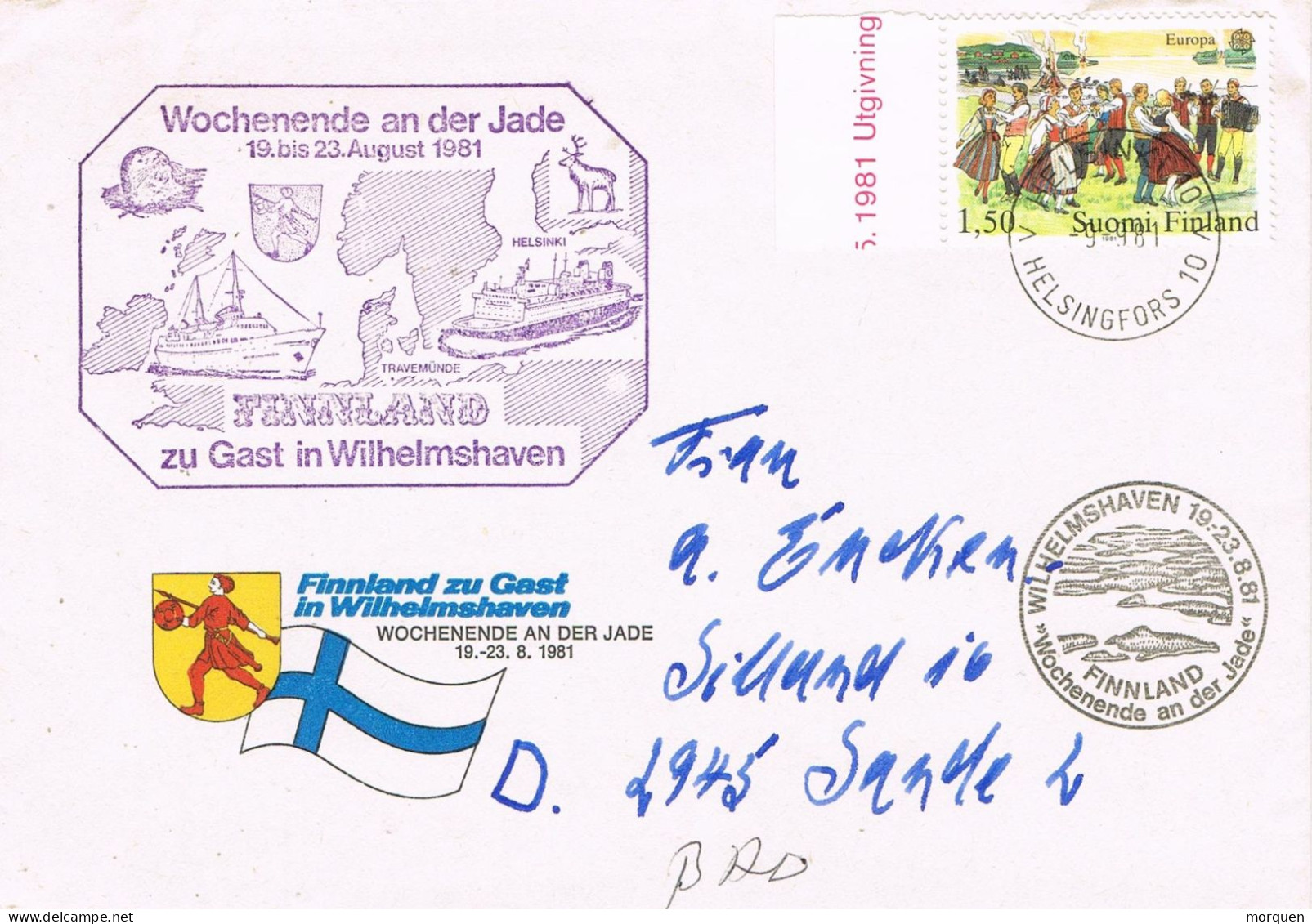 50046.  Carta WILHELMSHAVEN (Finland) 1981. Ship, Barco . Wochenende An Der JADE - Storia Postale