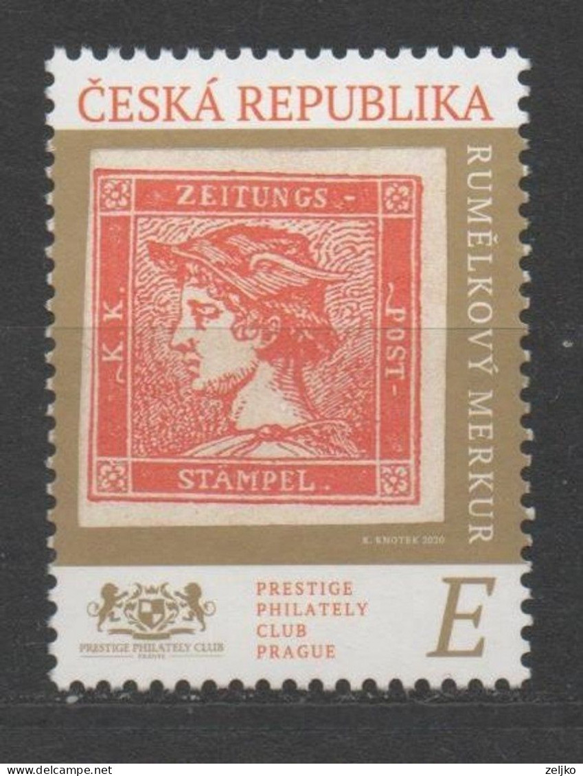 Czech, Used, 2020,  Prestige Philately Club Prague, Mercury - Usati