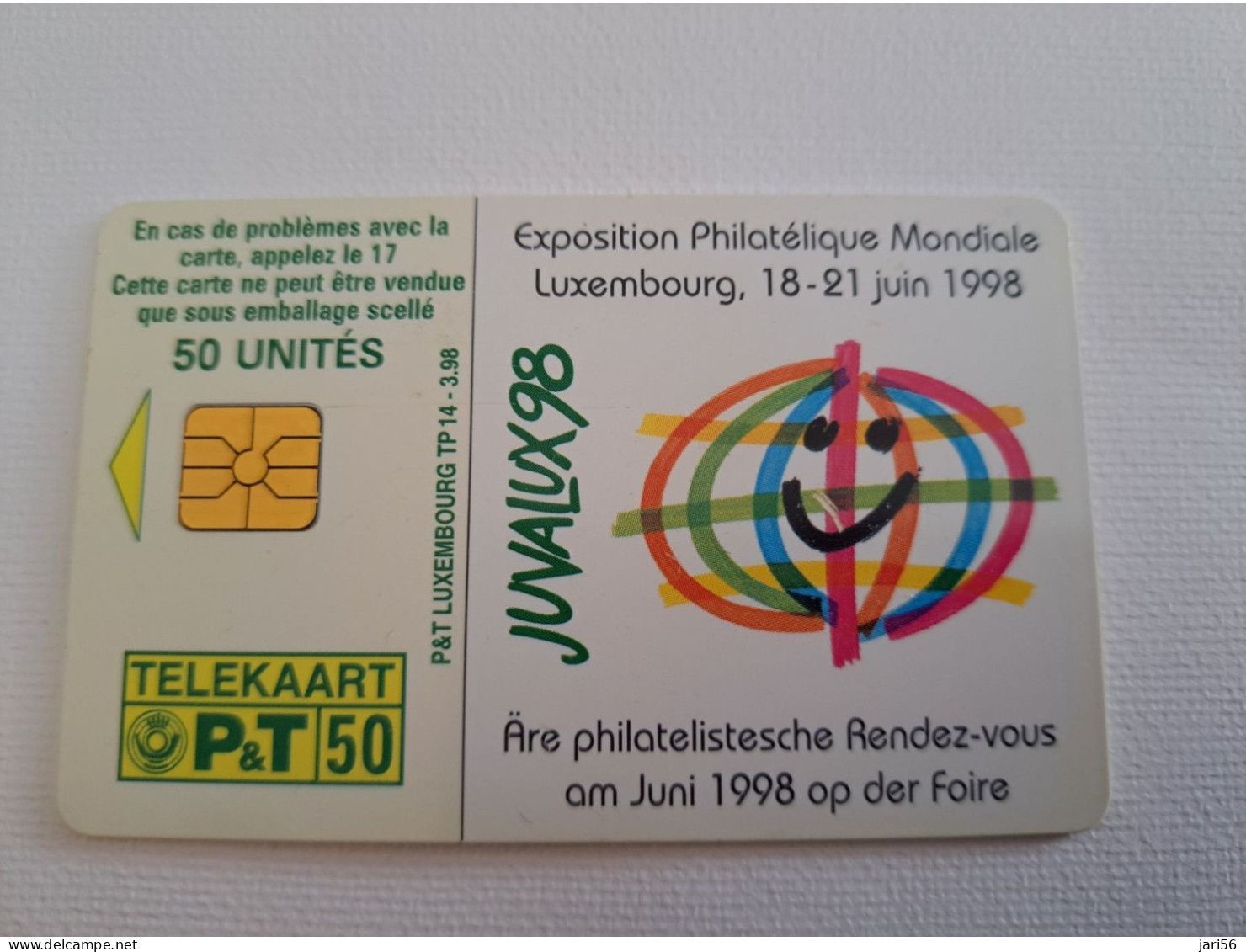 LUXEMBOURG CHIPCARD  50 UNITS  JUVALUX 98/ CAR/CITROEN /STAMP ON CARD   NO; TP 14     ** 13344** - Luxemburgo