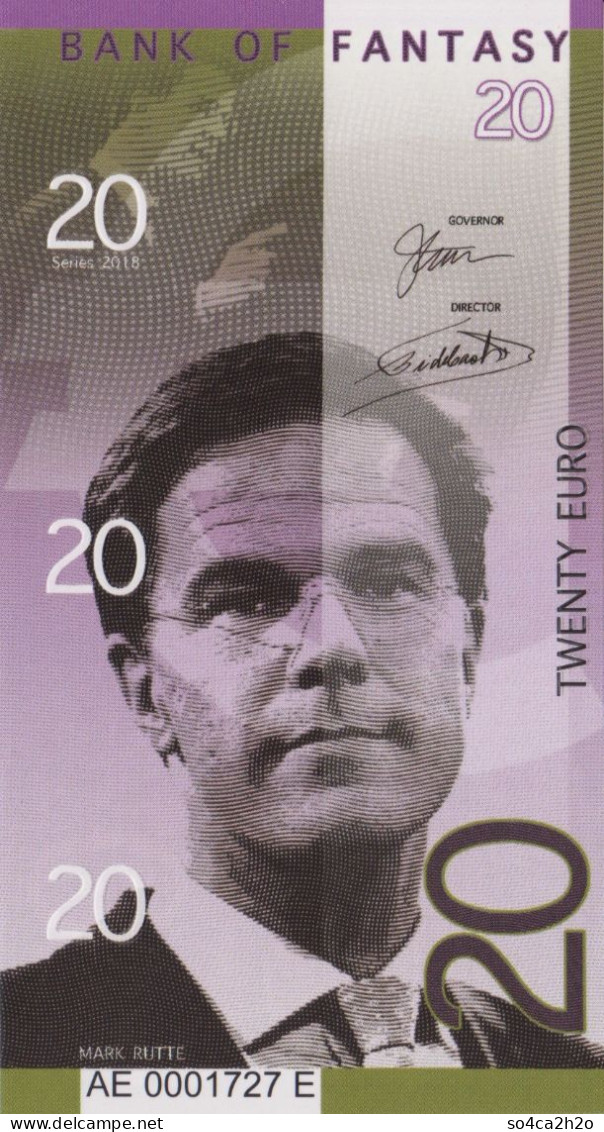 Série Leader Européen 2018 20 Euros Mark RUTTE  UNC - Specimen