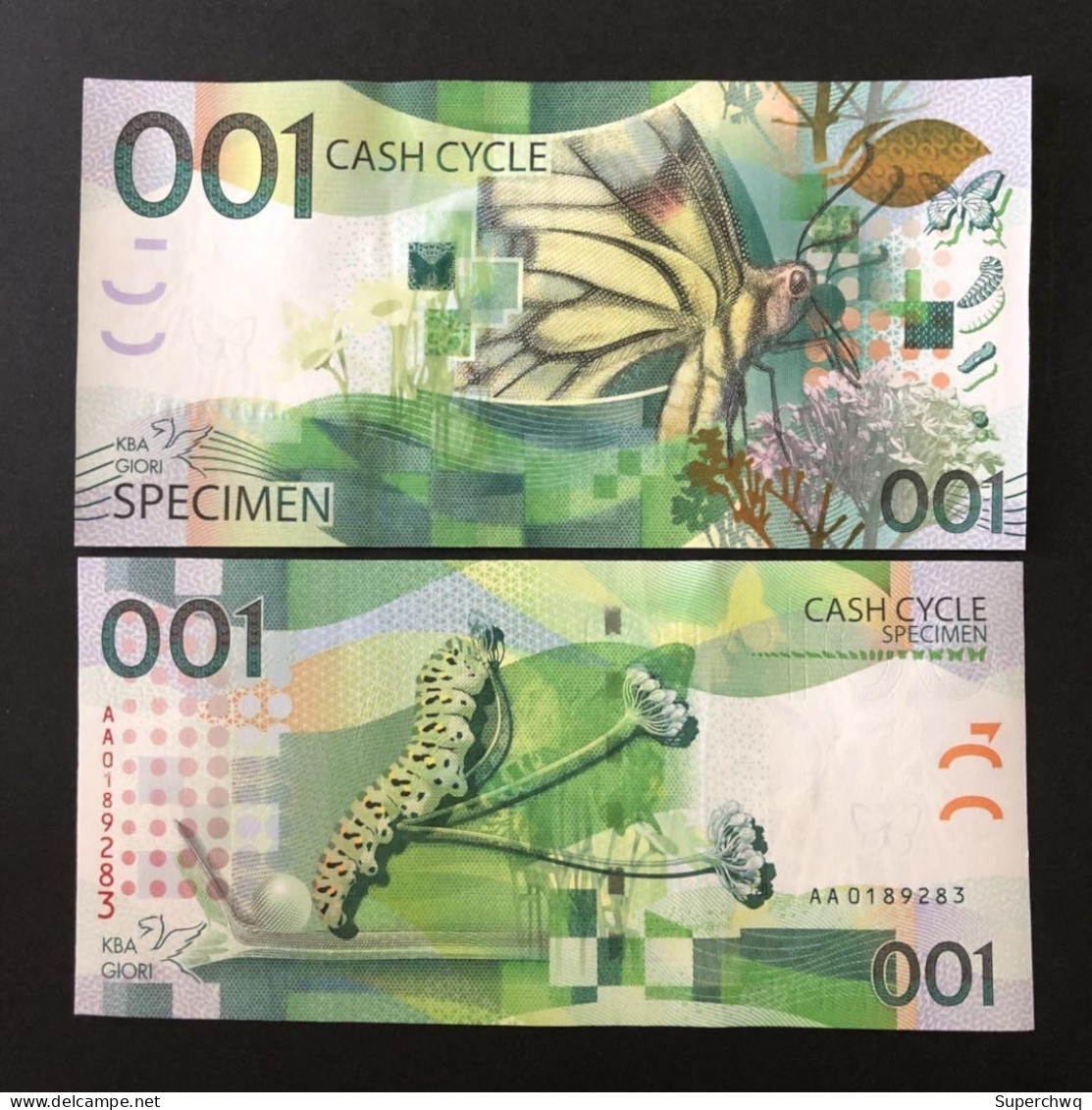 Banknote Collection，Swiss Gobao KBA NotaSys Butterfly Transformation Banknote Edition Commemorative Voucher Exquisitely - Qatar
