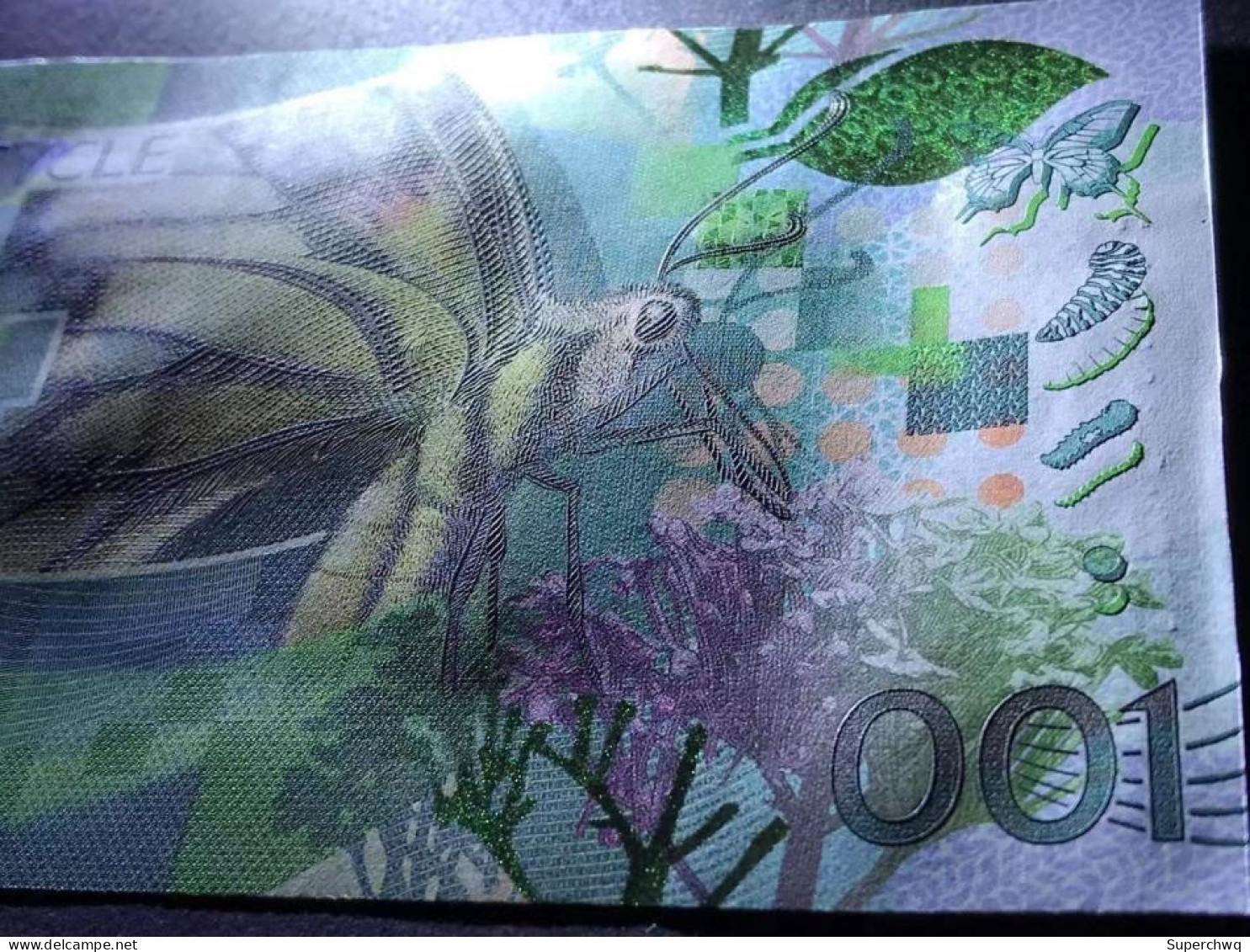 Banknote Collection，Swiss Gobao KBA NotaSys Butterfly Transformation Banknote Edition Commemorative Voucher Exquisitely - Qatar