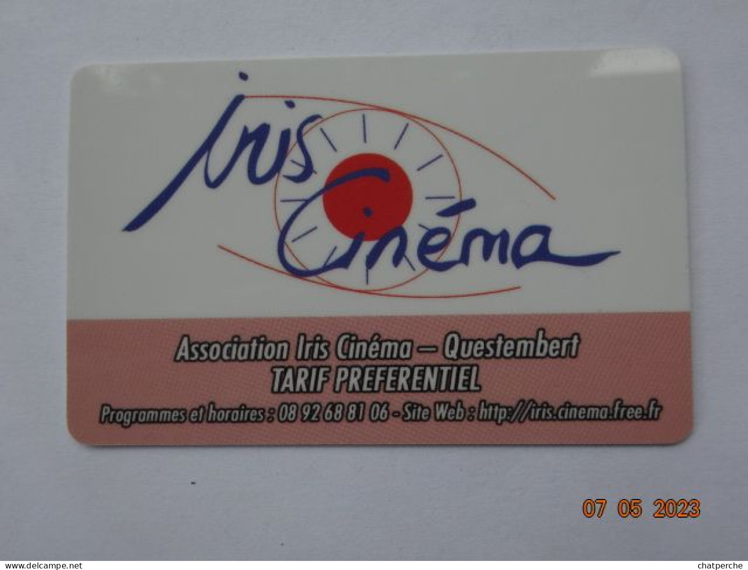 CINECARTE CARTE CINEMA CINE CARD BANDE MAGNETIQUE  CINEMA IRIS CINEMA  ABONNEMENT PREFERENTI  QUESTEMBERT 52 QUESTEMBERT - Biglietti Cinema