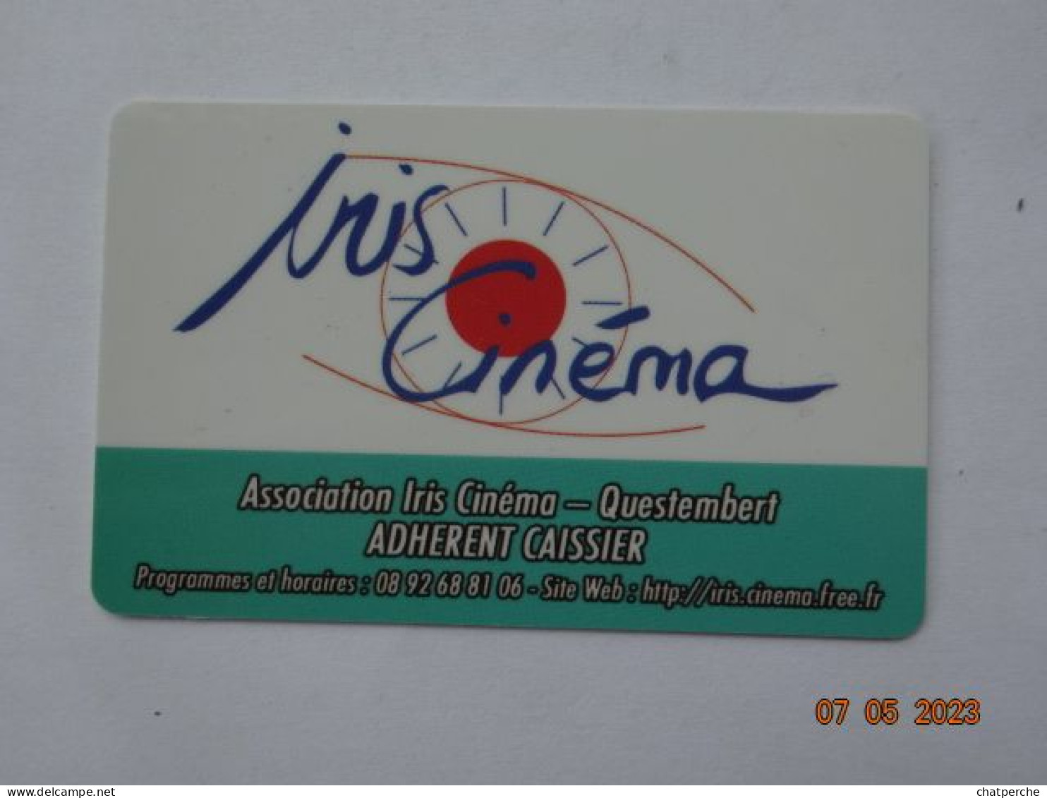 CINECARTE CARTE CINEMA CINE CARD BANDE MAGNETIQUE  CINEMA IRIS CINEMA  ABONNEMENT ADHERENT QUESTEMBERT 52 QUESTEMBERT - Biglietti Cinema