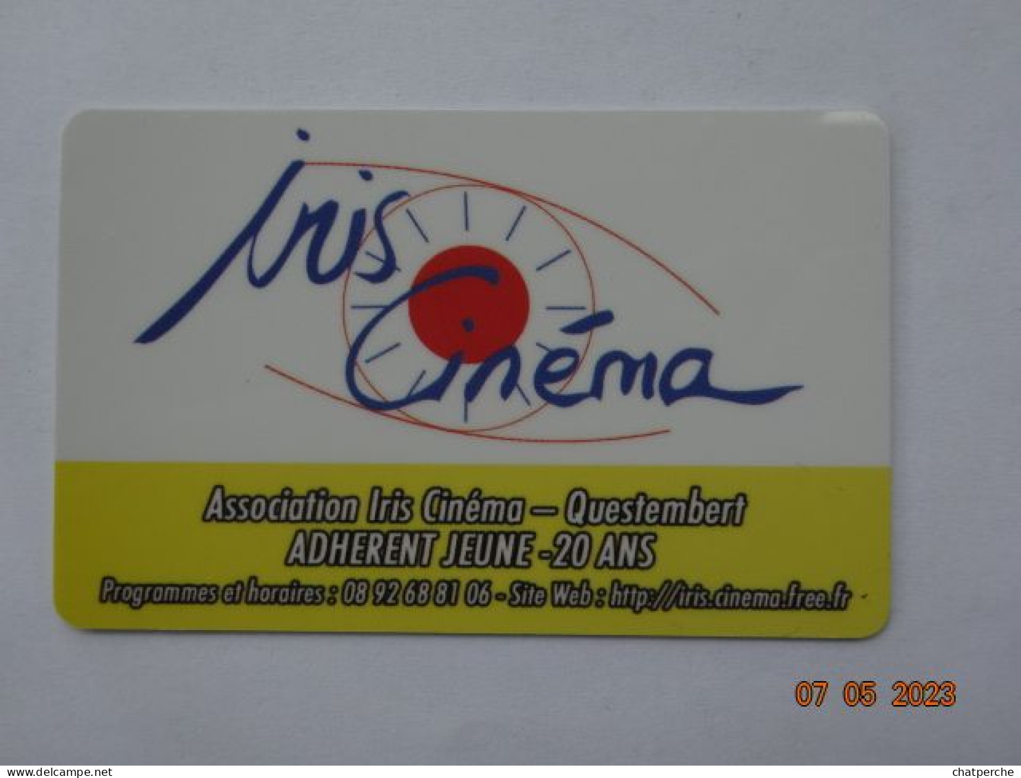 CINECARTE CARTE CINEMA CINE CARD BANDE MAGNETIQUE  CINEMA IRIS CINEMA  ABONNEMENT ADHERENT JE QUESTEMBERT 52 QUESTEMBERT - Movie Cards