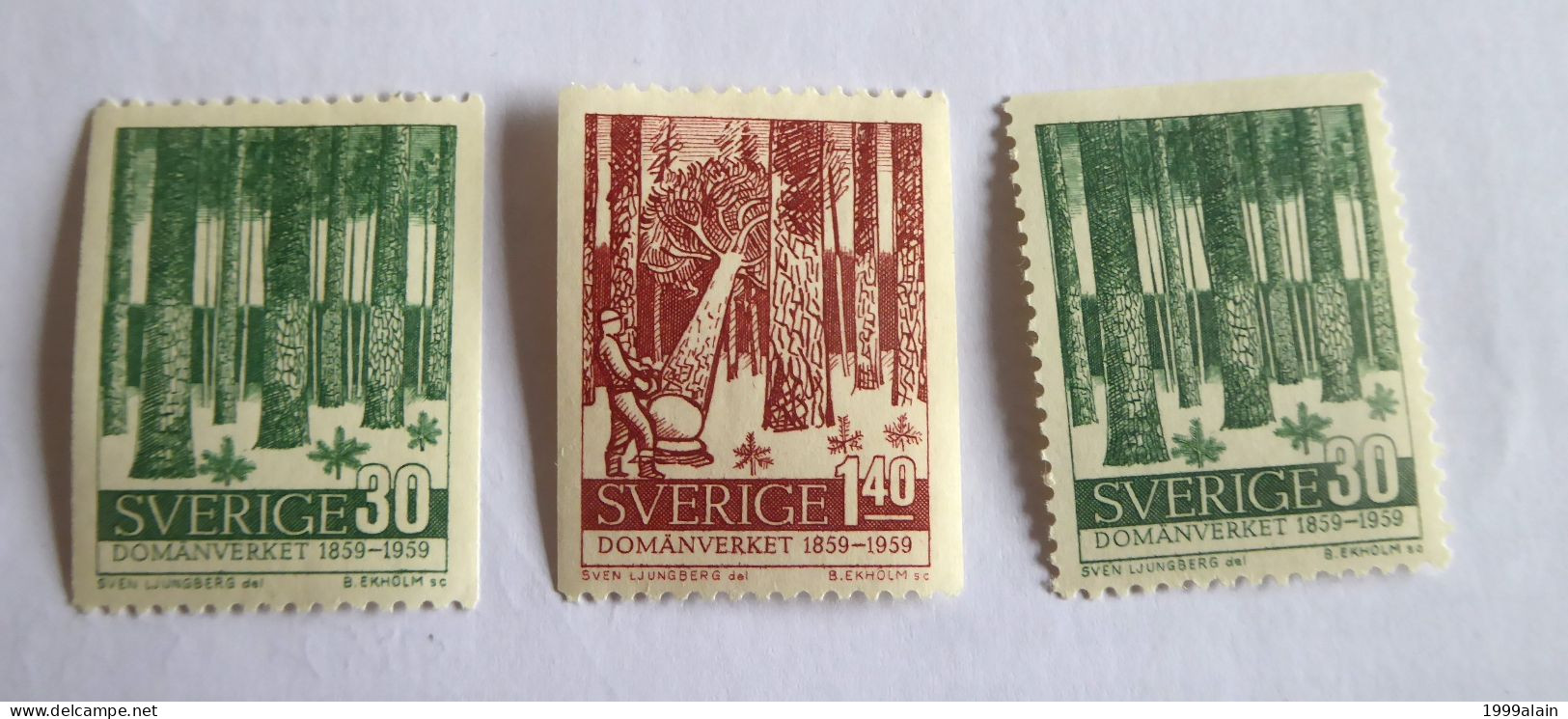 SUEDE - SWEDEN - 1959 YVERT N° 442/443 + 442a MLH*/MHN** - Ongebruikt