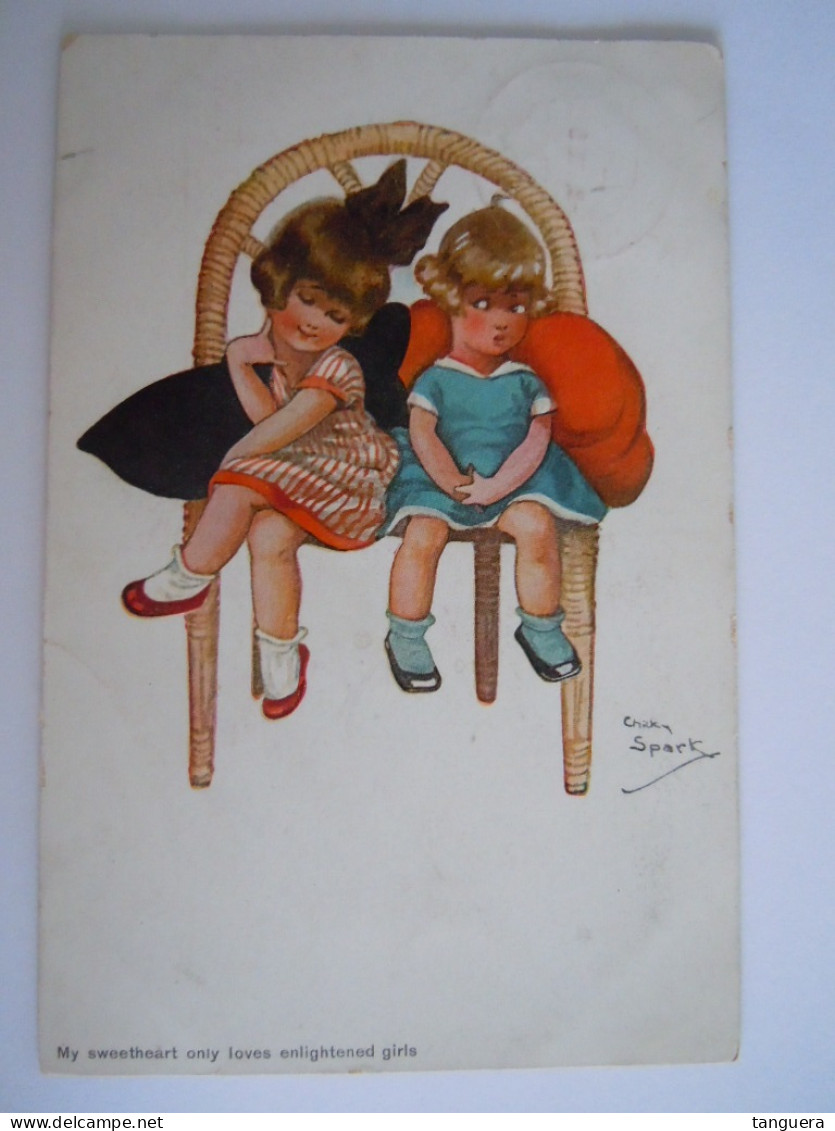 Illustration Chicky Spark Filletes Sur Chaise Meisjes Op Stoel Edit AV 605 Gelopen Dordrecht 1922 - Spark, Chicky