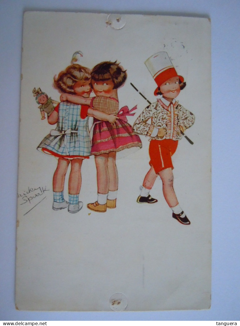 Illustration Chicky Spark Filles Majorette Twirler Meisjes  Edit AV 1181 Gelopen 1926 Heeft 2 Gaatjes Van Duimspijkers - Spark, Chicky