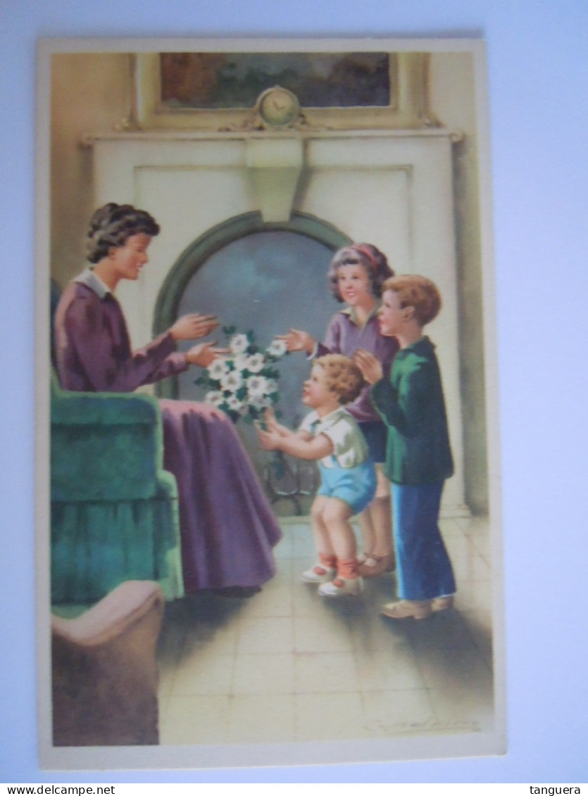 Illustration Zandrino Enfants Donnent Fleurs Au Maman Kinderen Geven Bloemen Mama Edit AR 800/12 Italy - Zandrino