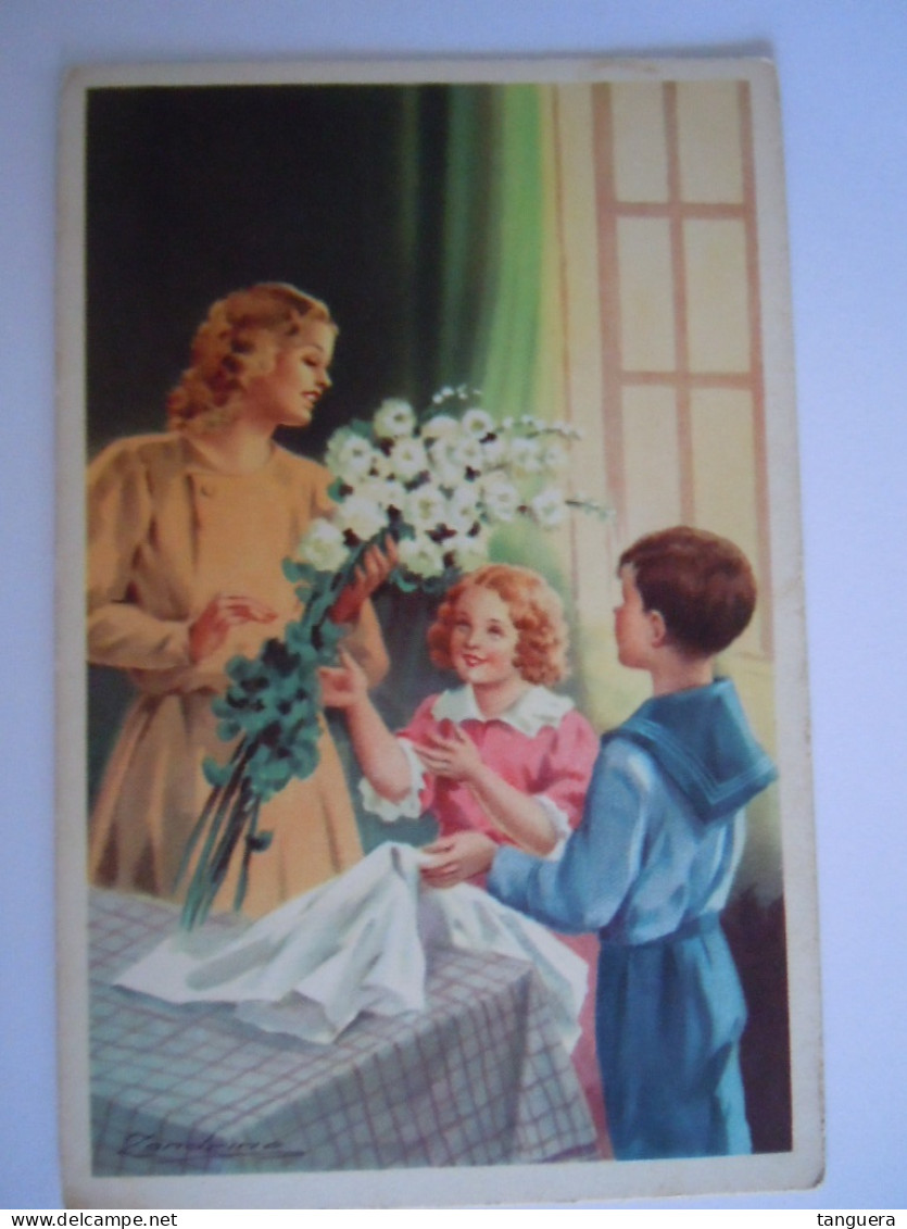 Illustration Zandrino Enfants Fleurs Pour Maman Kinderen Bloemen Voor Mama Imprimé En Belgique - Zandrino