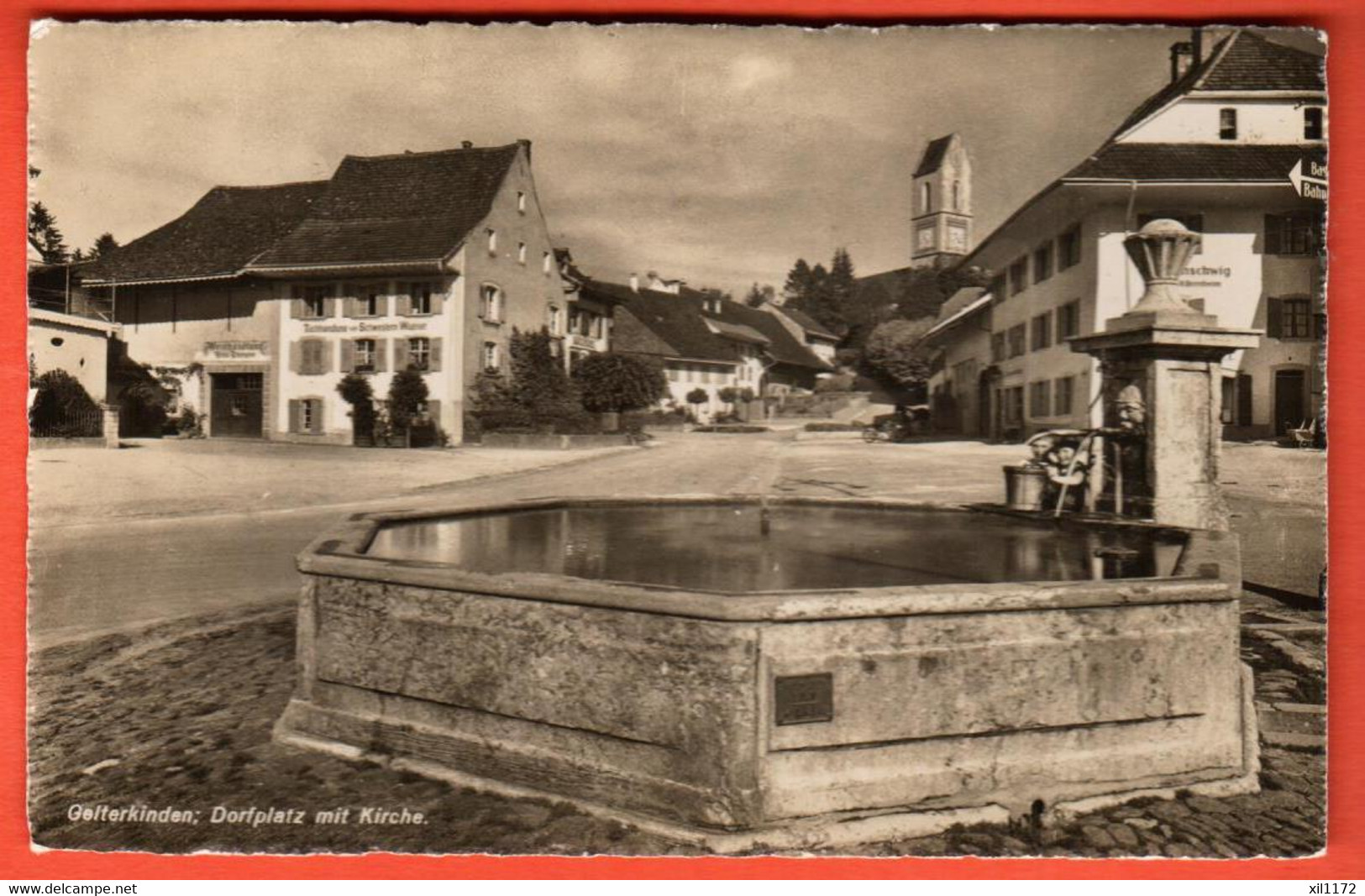 KAQ-21a  Gelterkinden Bezirk Sissach  Dorfplatz Mit Kuche  Gaberell 7186  Gelaufen 1953 Unten Umschlag - Gelterkinden